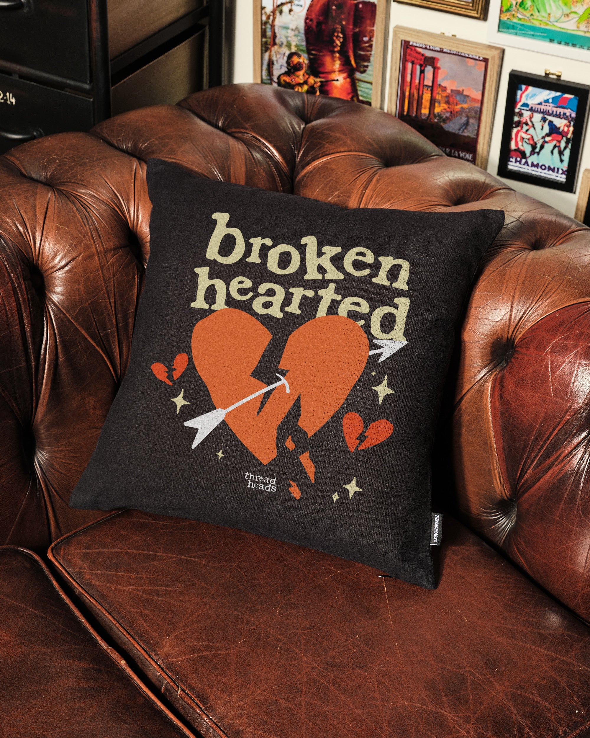 Broken Hearted Cushion Australia Online Black