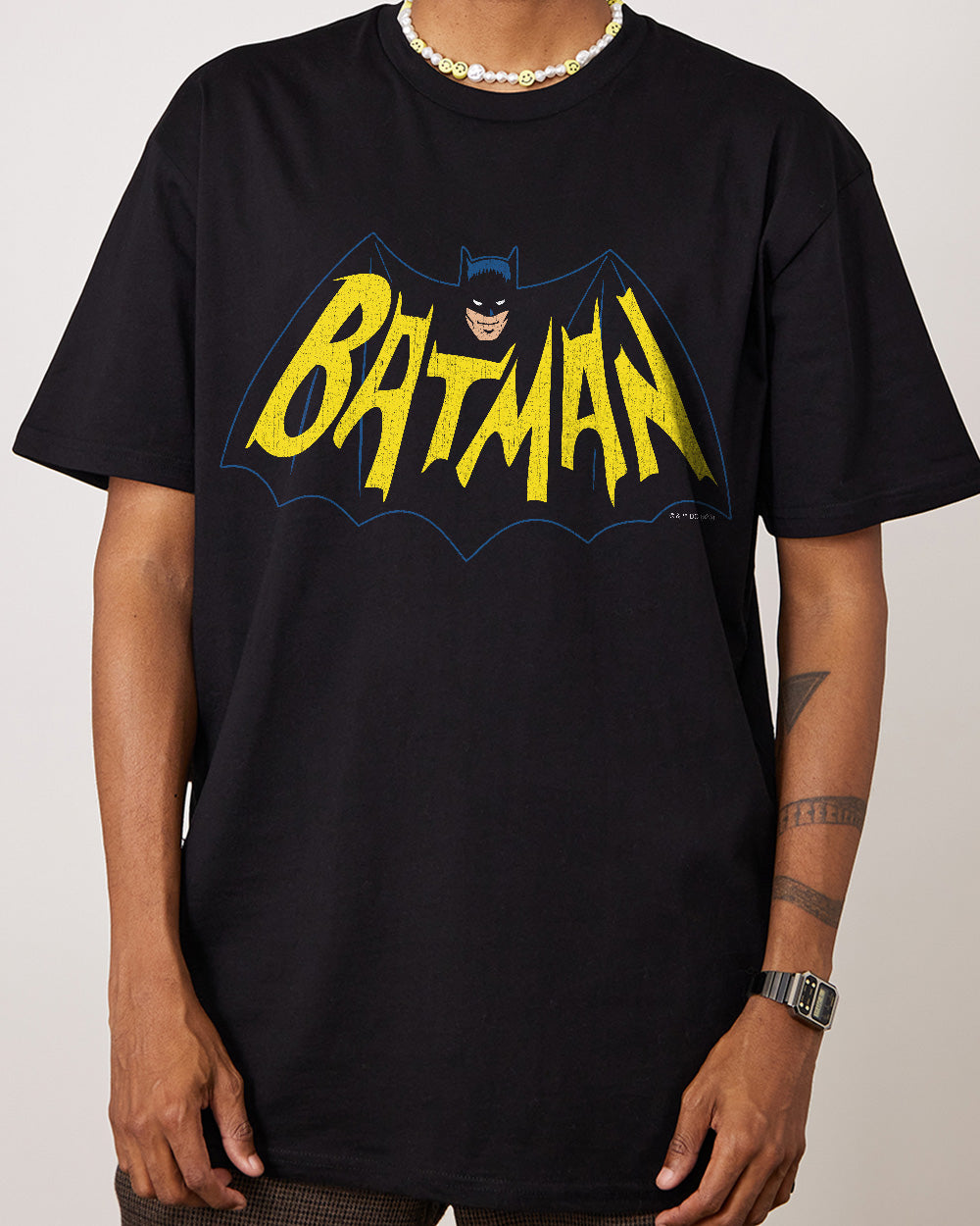 Batman Vintage 60s Logo T-Shirt Australia Online #colour_black