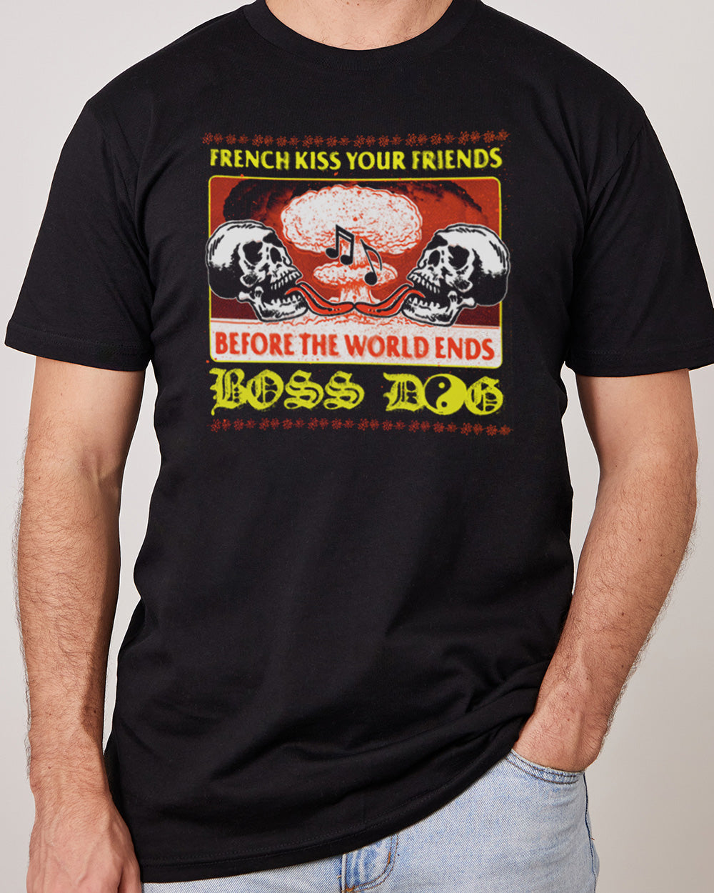 French Kiss Your Friends T-Shirt Europe Online #colour_black