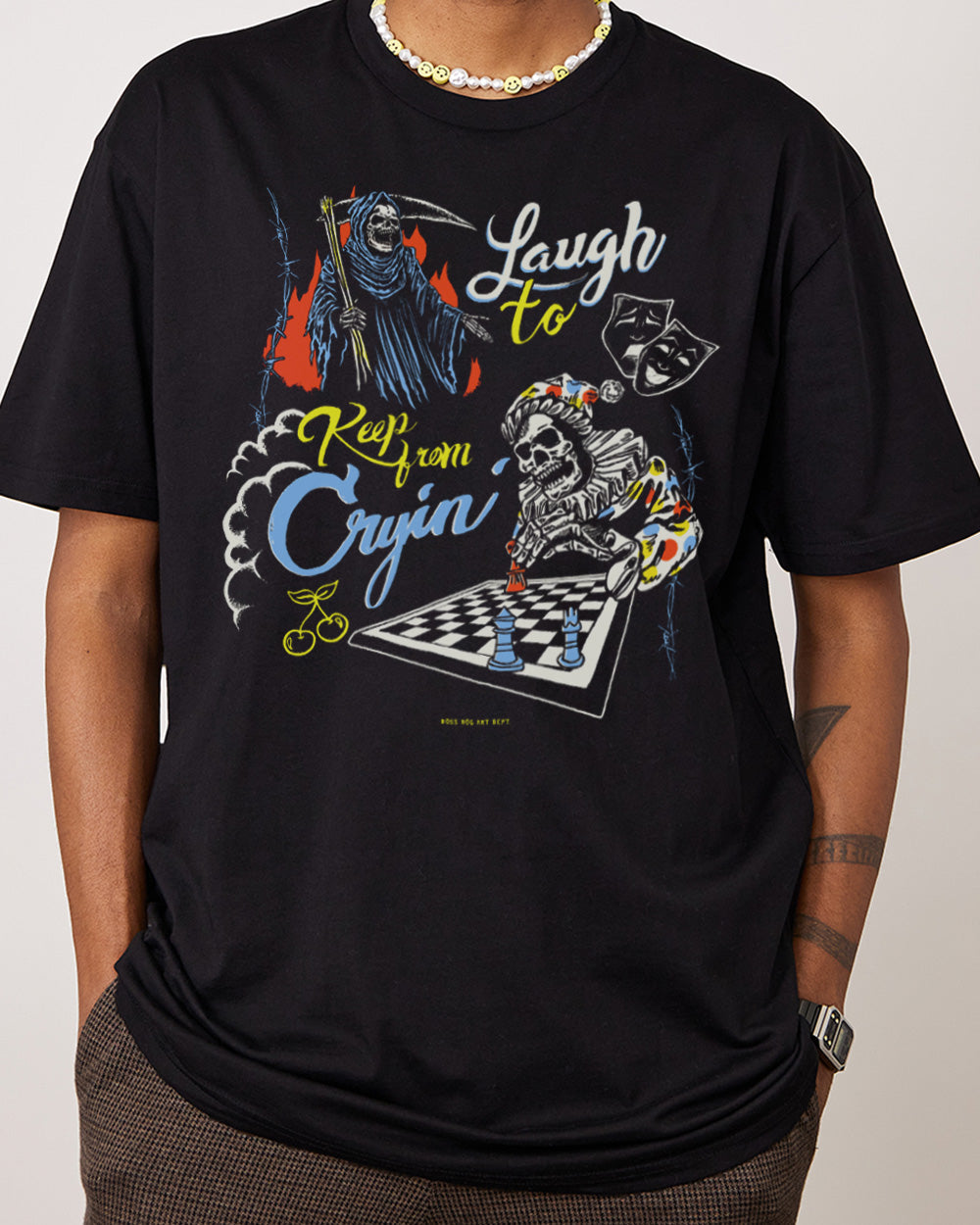 Laugh To Keep From Cryin' T-Shirt Australia Online #colour_black