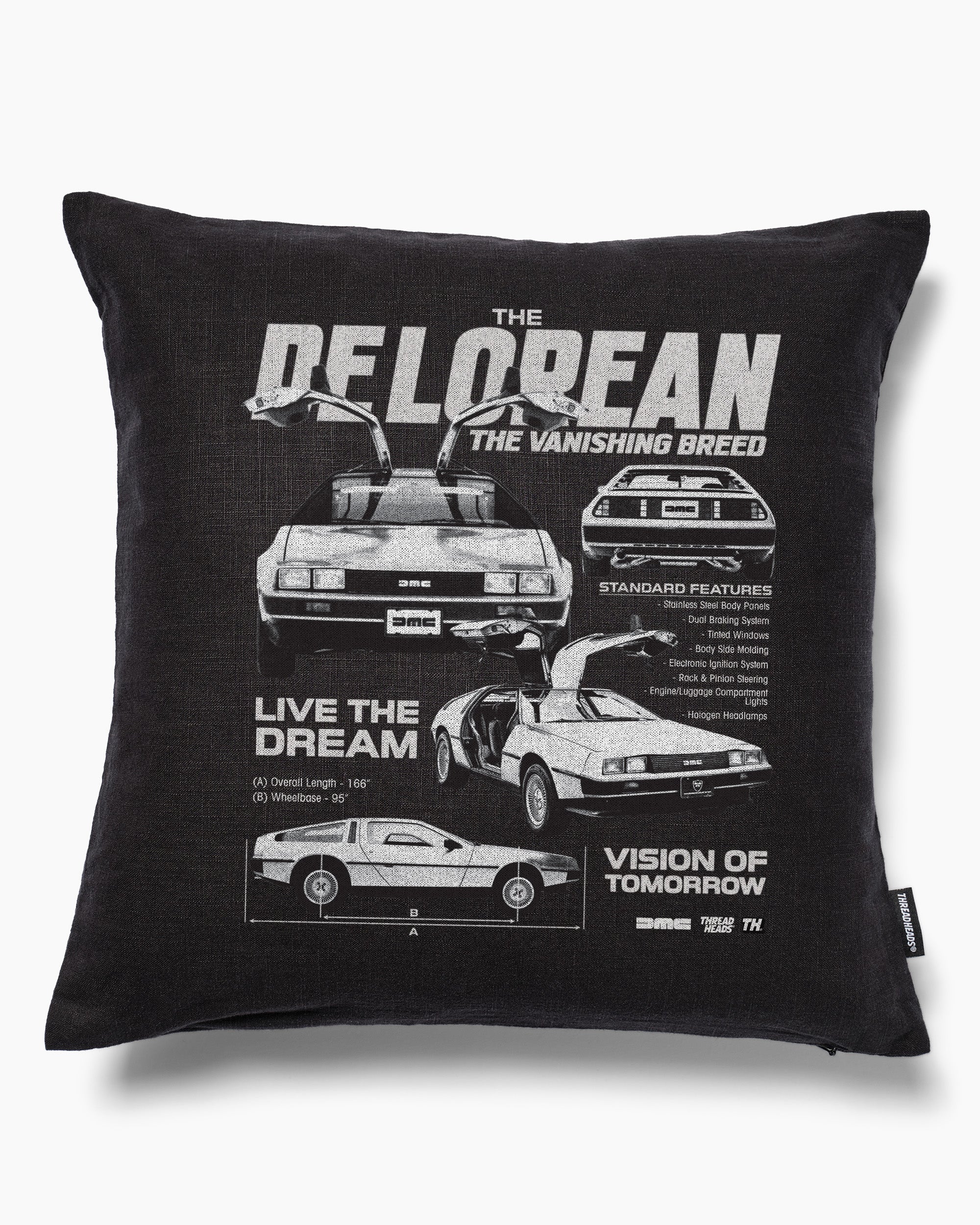 DeLorean Blueprint Cushion Australia Online Black