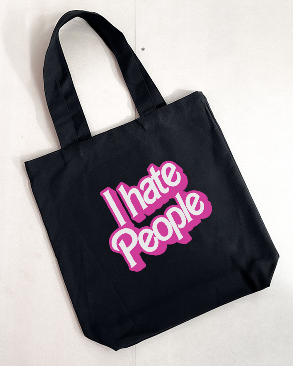 I Hate People Tote Bag Black