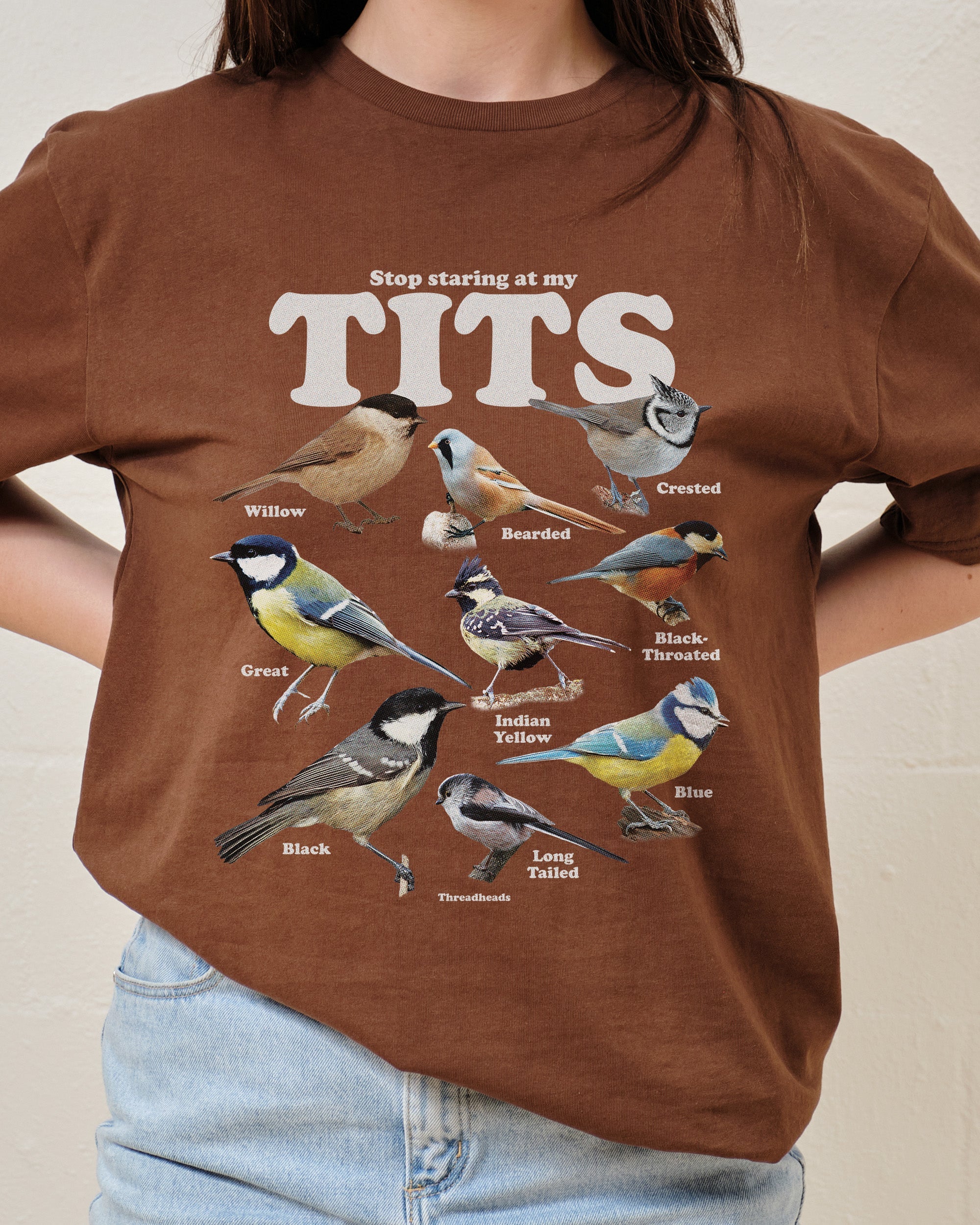 Stop Staring At My Tits T-Shirt Australia Online Brown