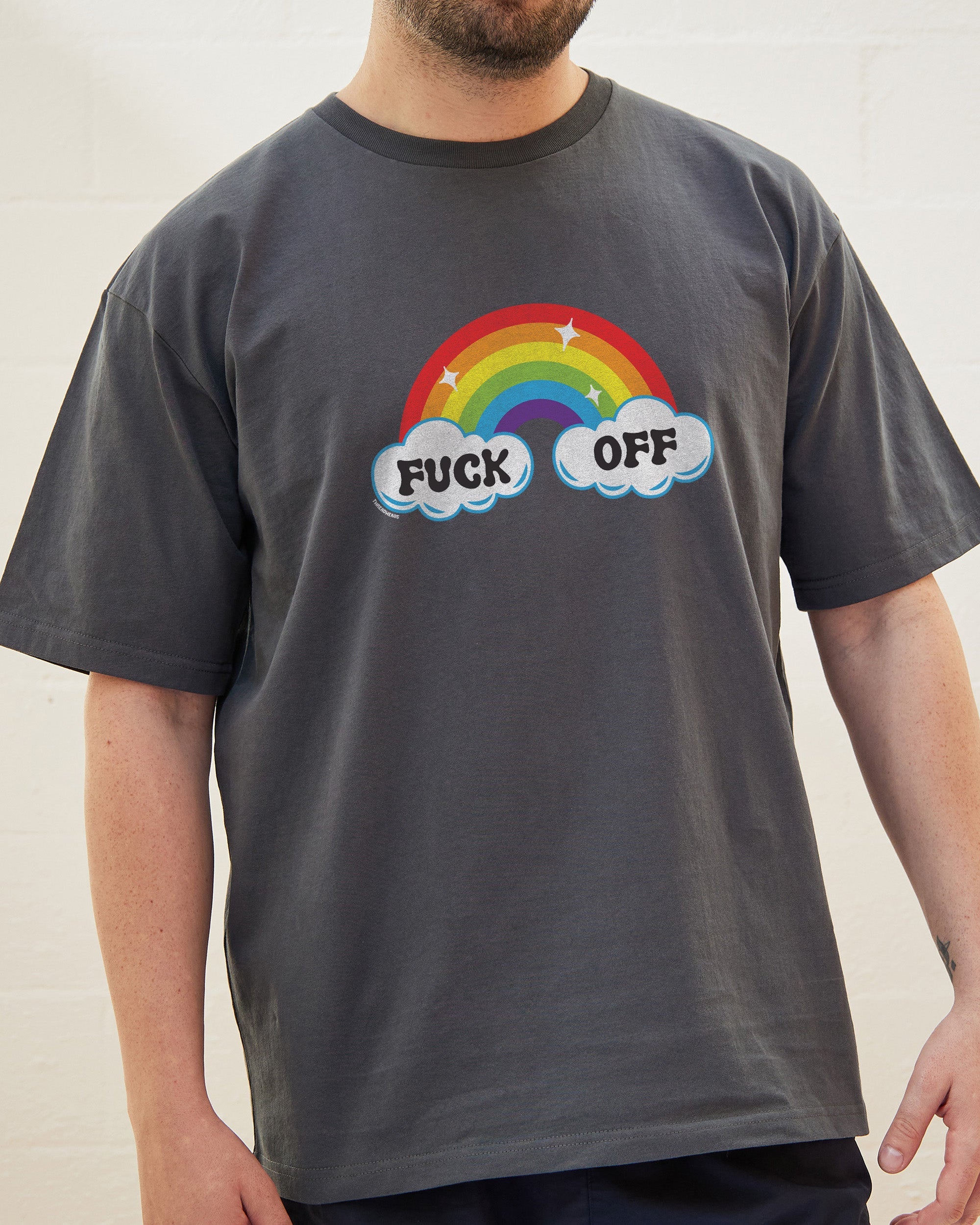 Fk Off Rainbow T-Shirt Australia Online Charcoal