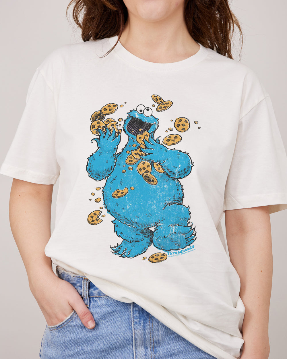 Cookie Monster Om Nom Nom T-Shirt Europe Online #colour_natural