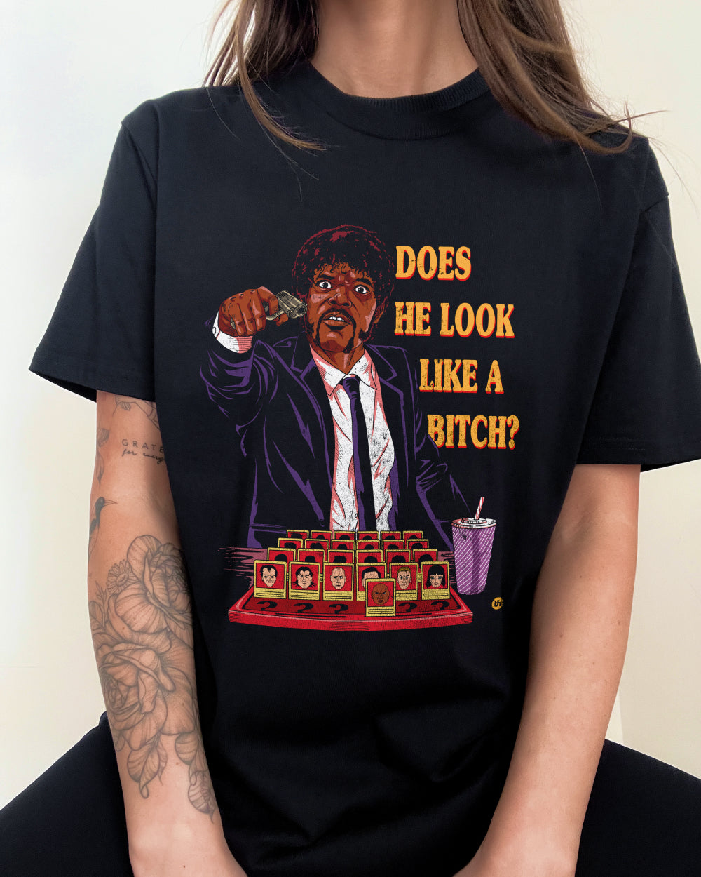 Does He Look Like a Bitch T-Shirt Europe Online #colour_black