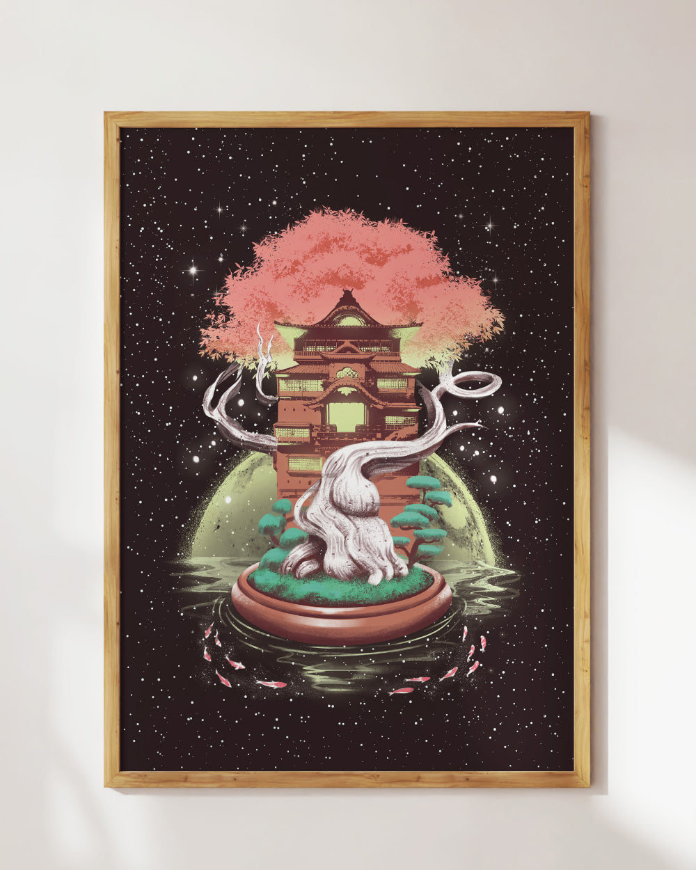 Cosmic Bonsai Tree Art Print