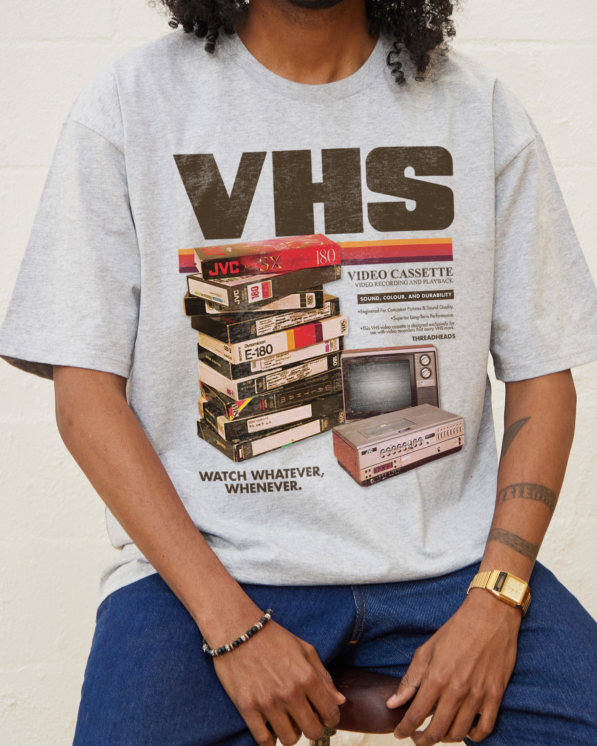 Vintage VHS Tapes T-Shirt Europe Online Grey