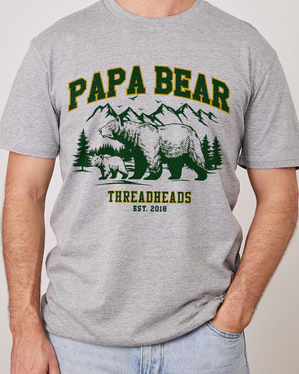 Papa Bear T-Shirt Europe Online #colour_Grey