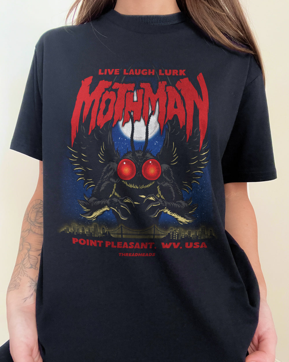 Mothman - Live Laugh Lurk T-Shirt Europe Online #colour_black