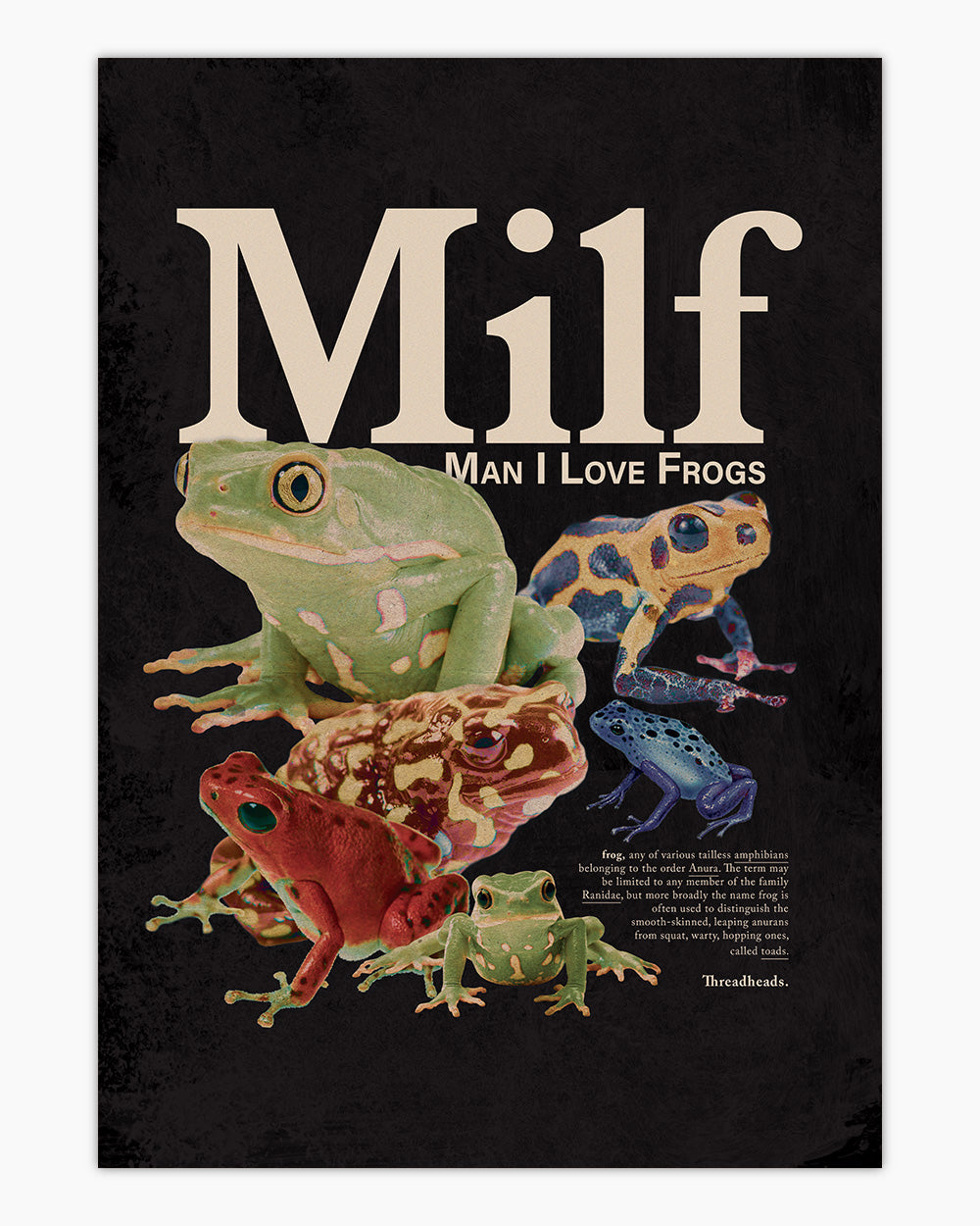 Man I Love Frogs Art Print #colour_Black