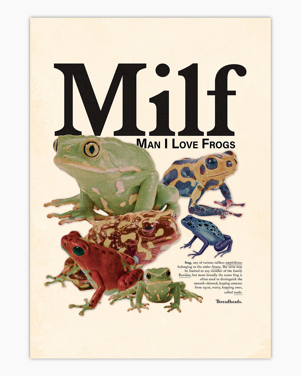 Man I Love Frogs Art Print #colour_Natural