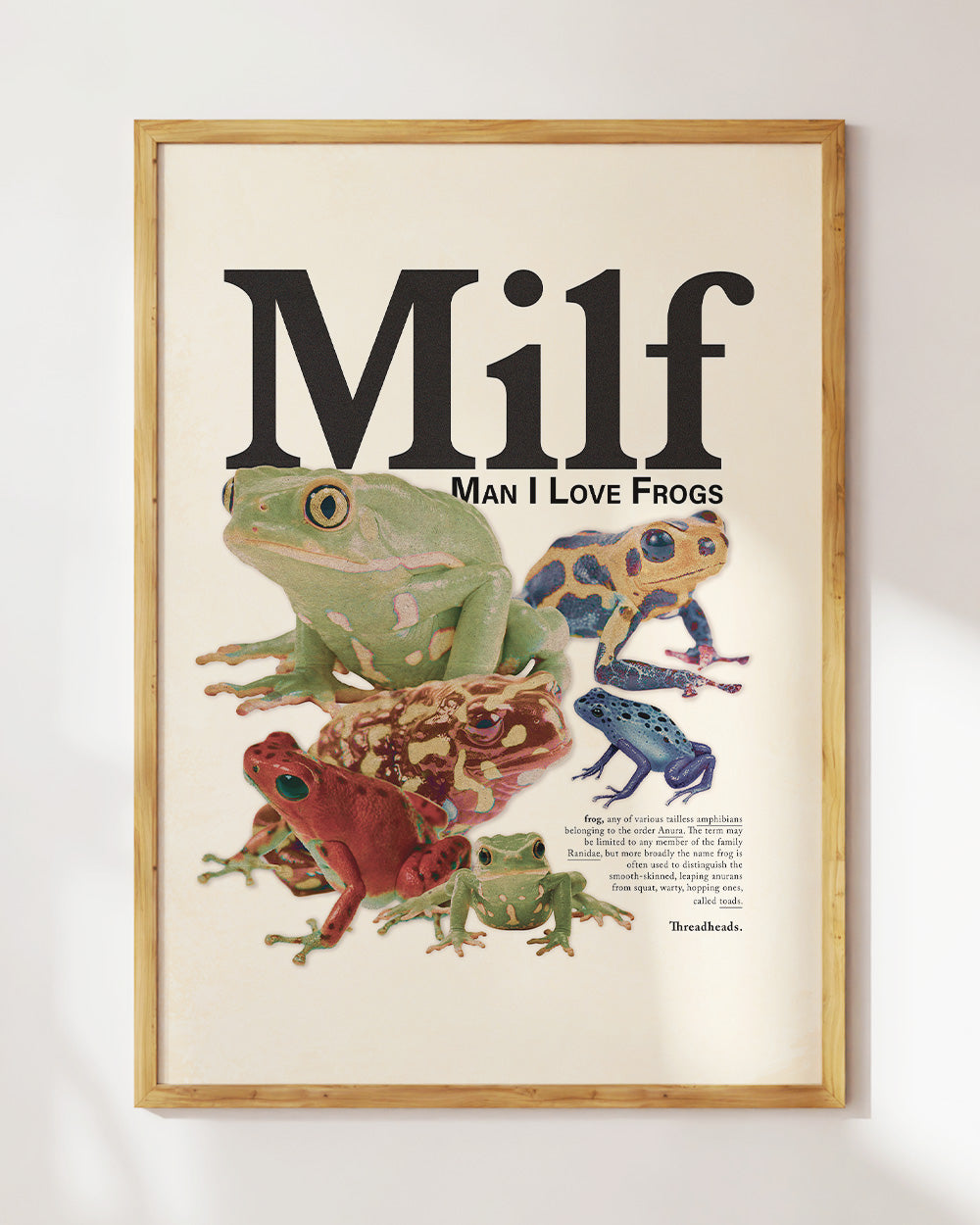 Man I Love Frogs Art Print #colour_Natural