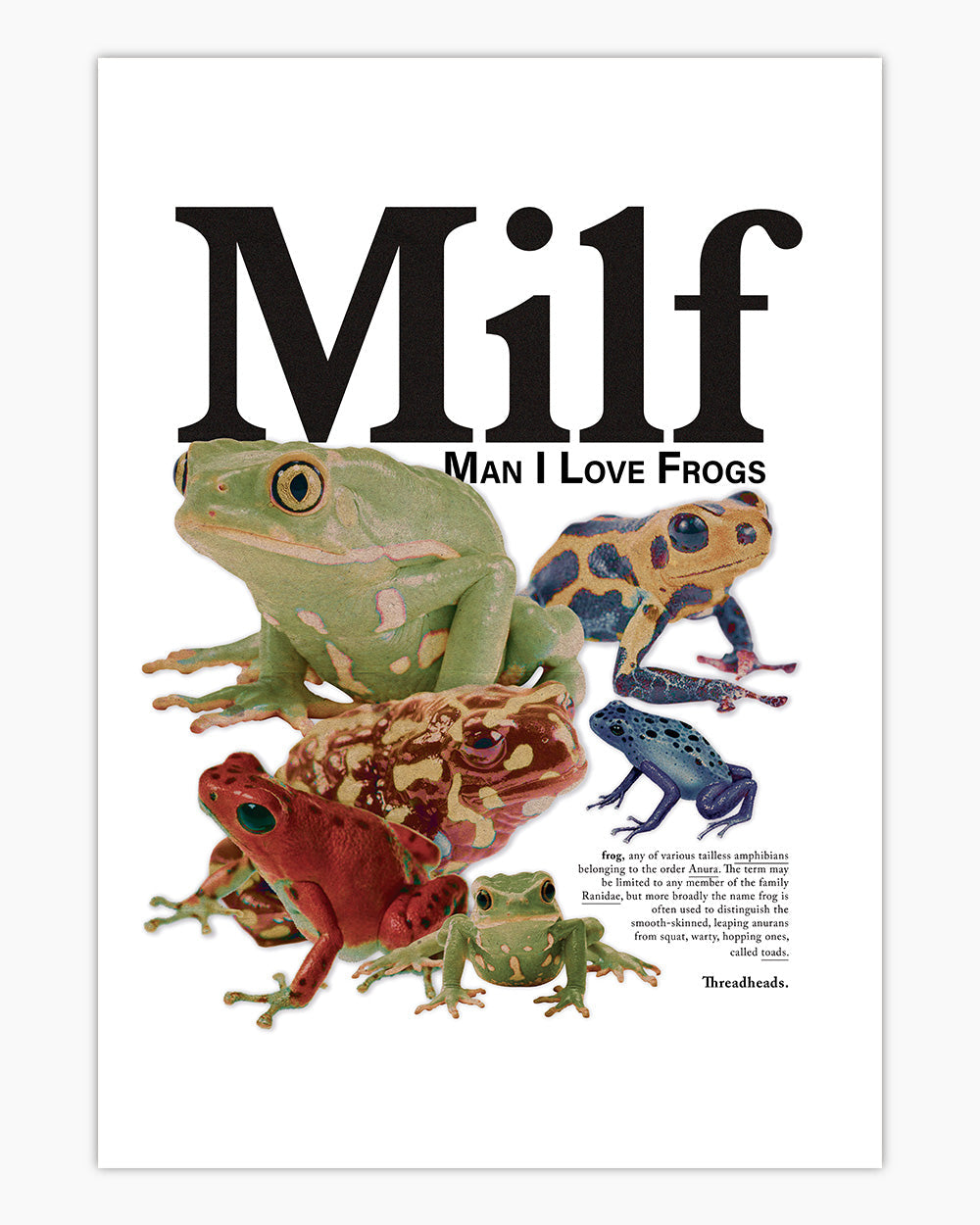Man I Love Frogs Art Print #colour_White