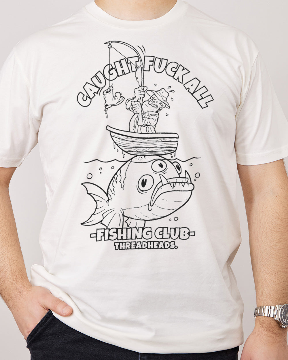 Caught F**k All Fishing Club T-Shirt Europe Online #colour_natural