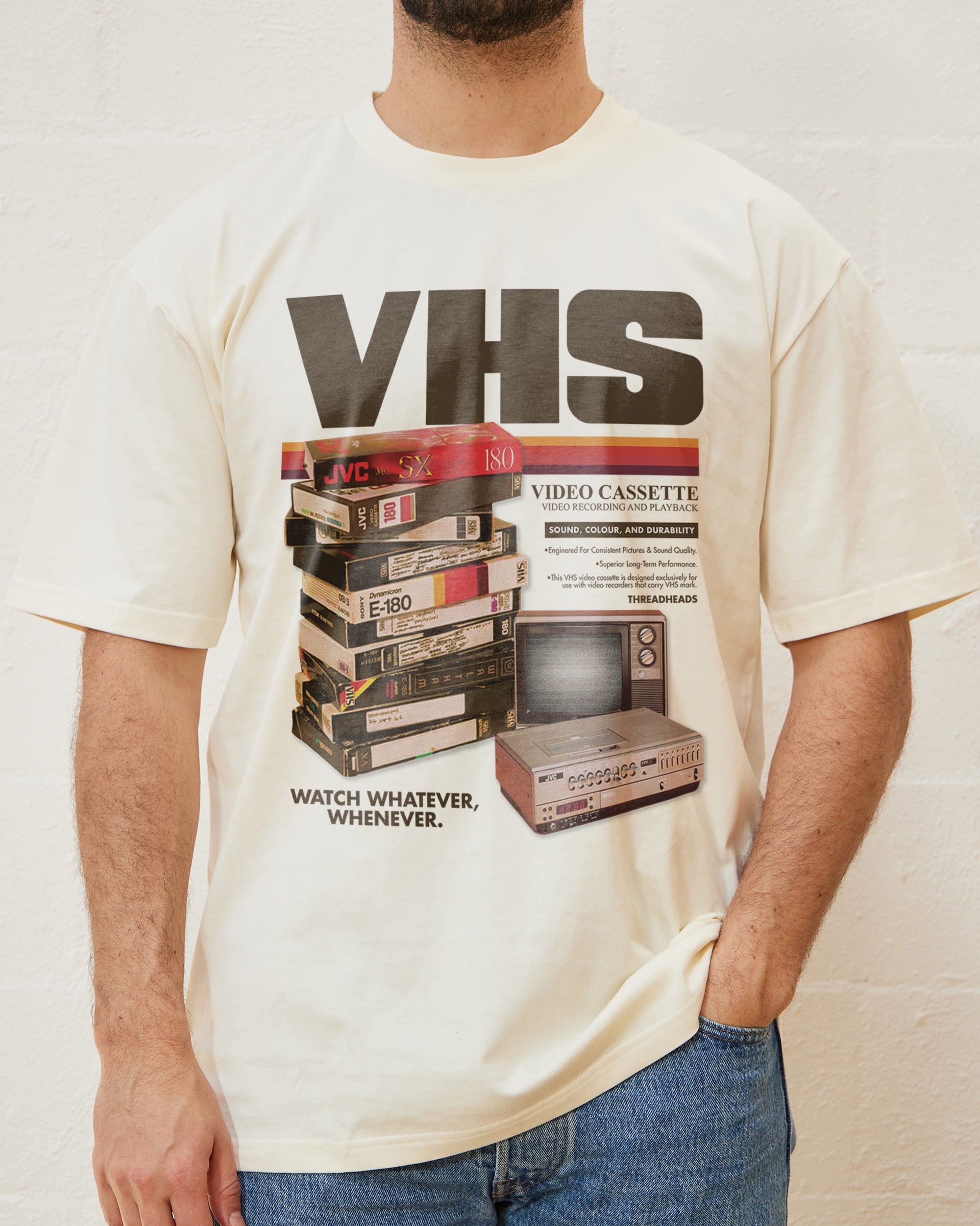 Vintage VHS Tapes T-Shirt Europe Online Natural