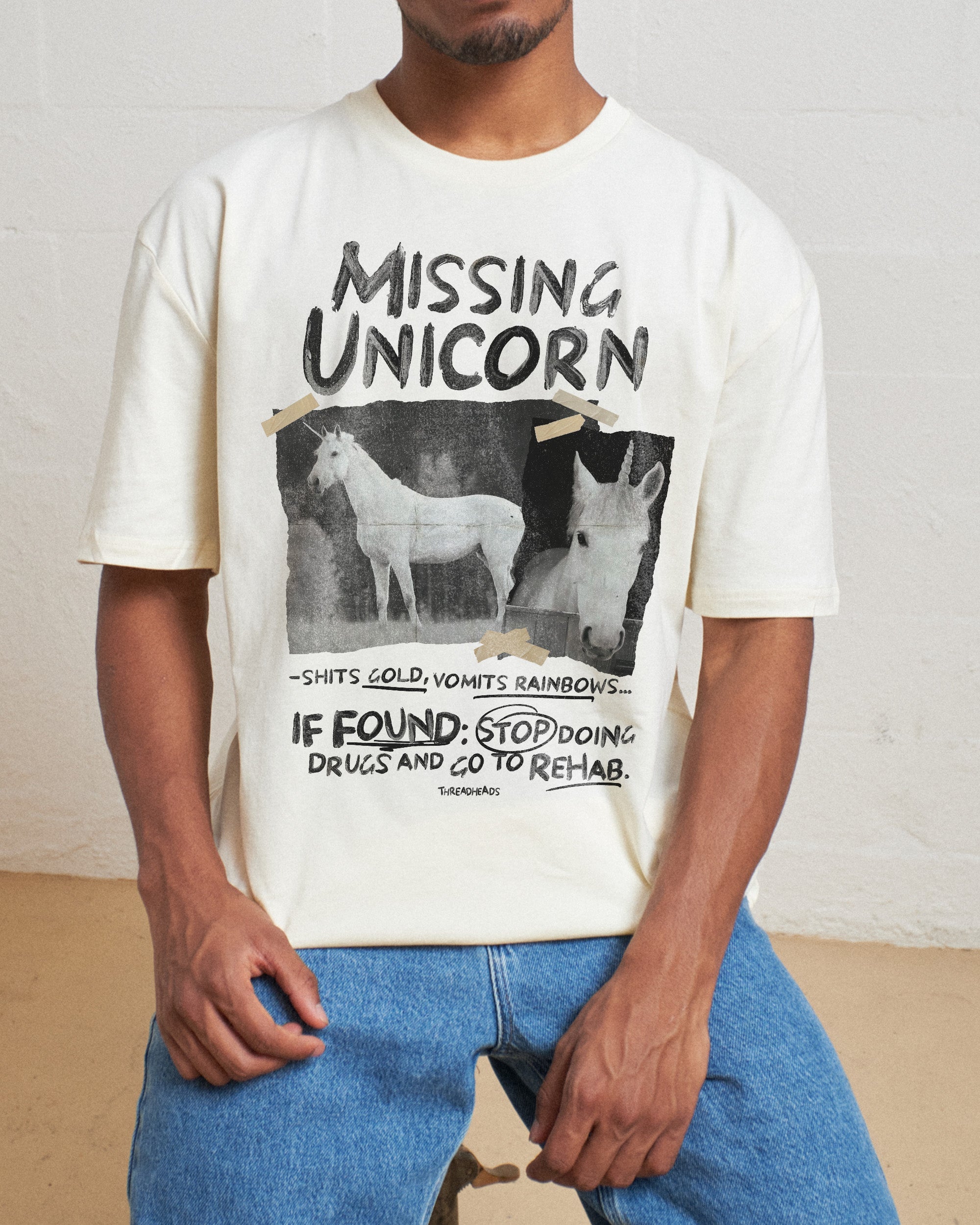 Missing Unicorn T-Shirt Australia Online Natural