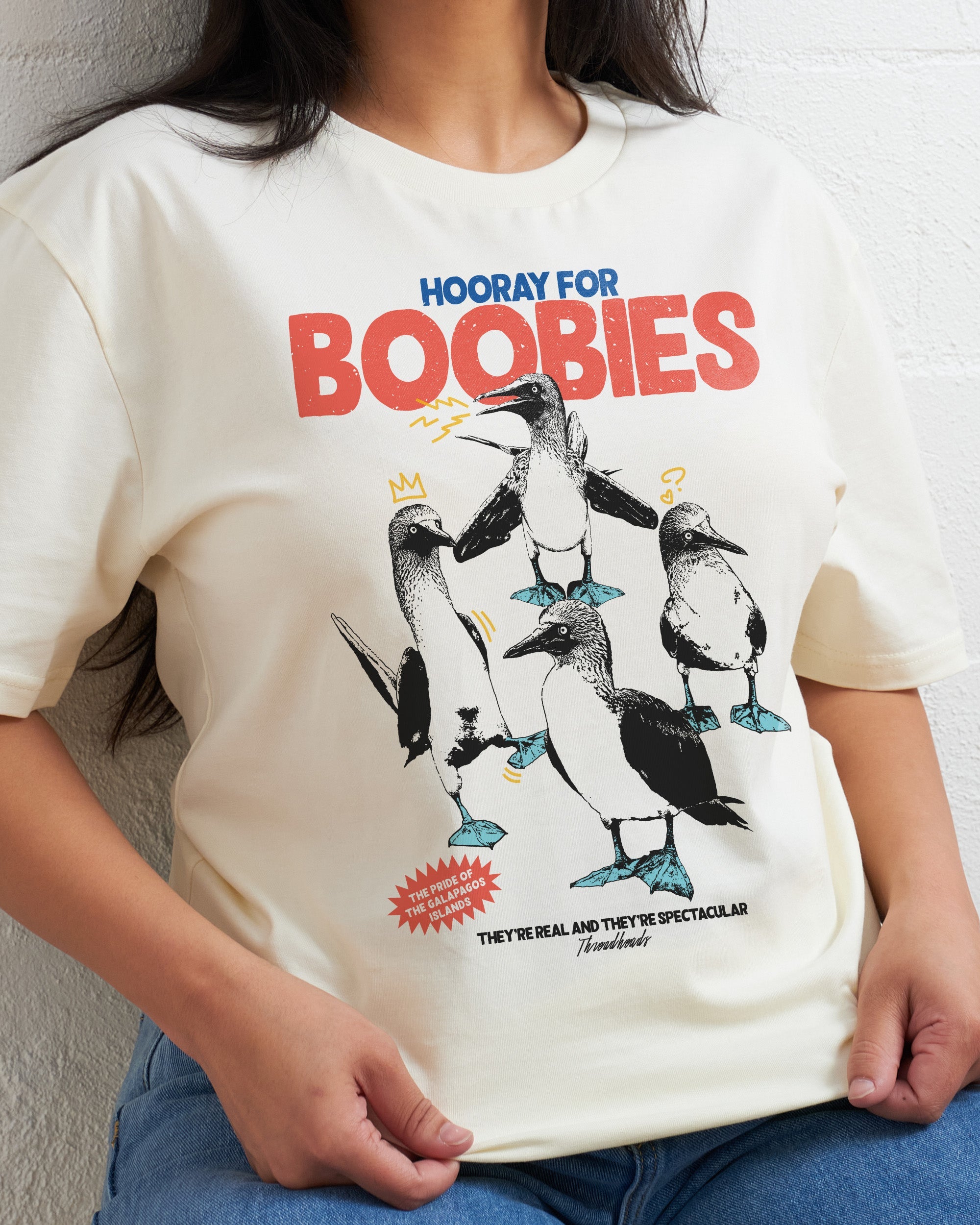 Hooray for Boobies T-Shirt Australia Online Natural