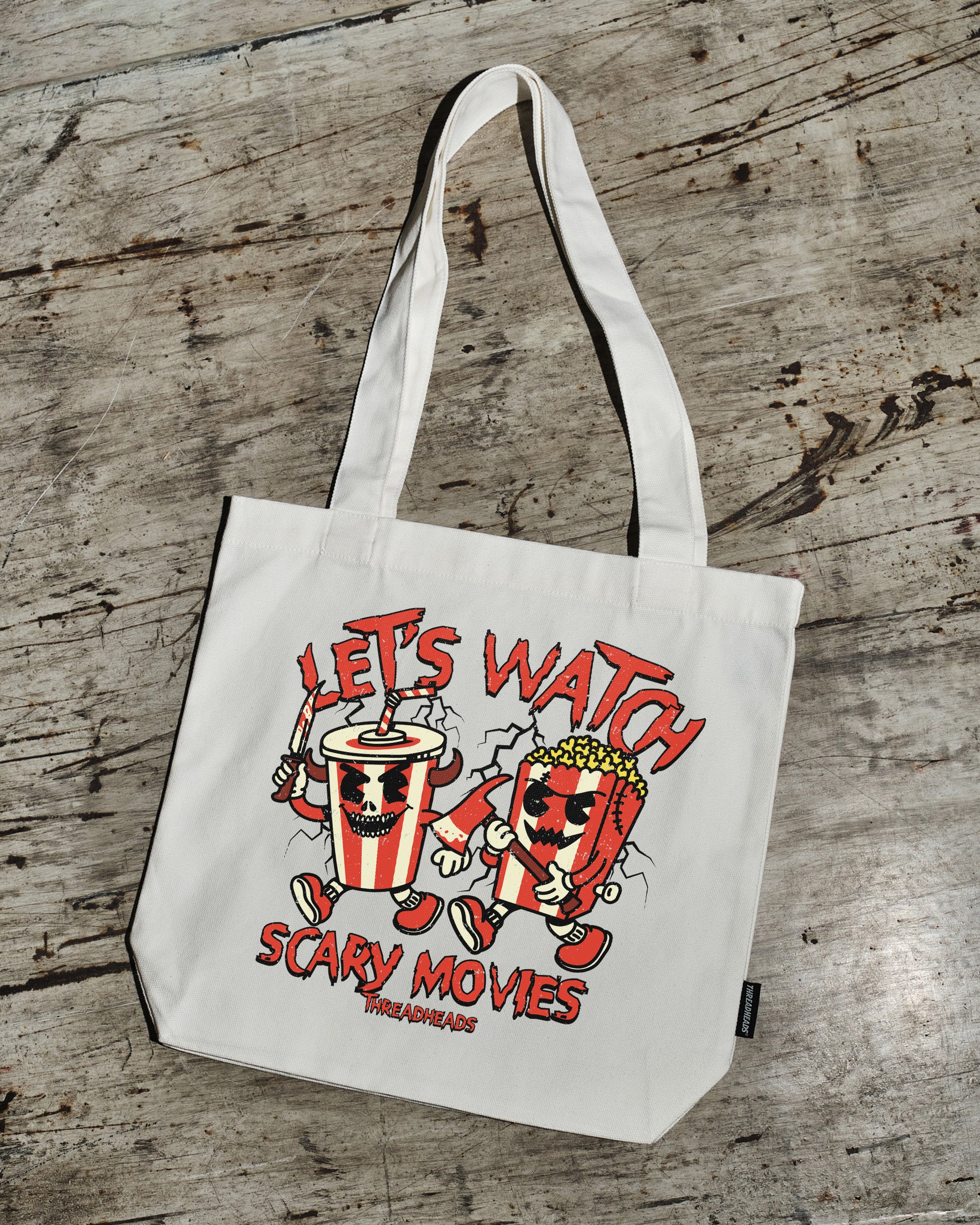 Let's Watch Scary Movies Tote Bag