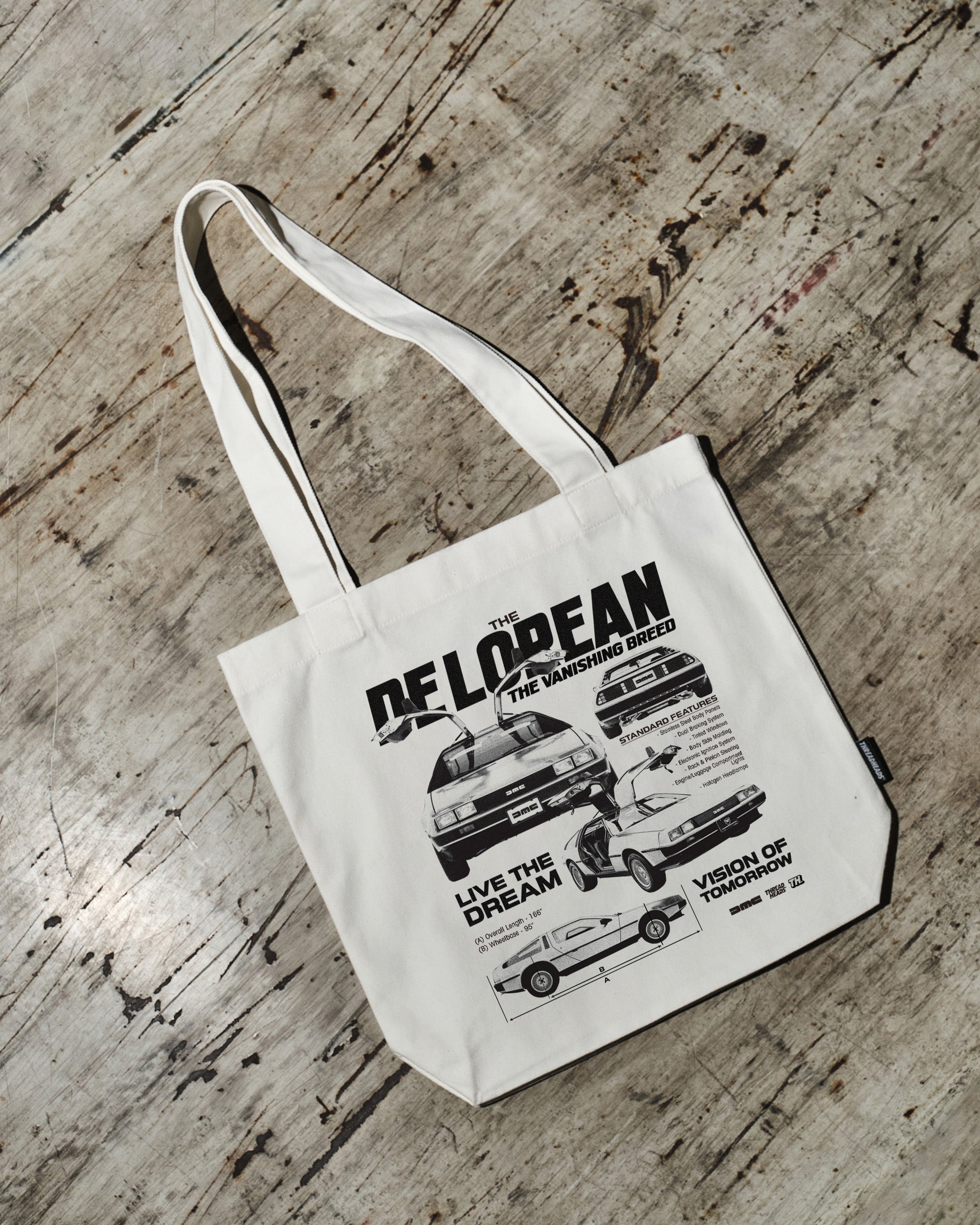 DeLorean Blueprint Tote Bag Australia Online Natural