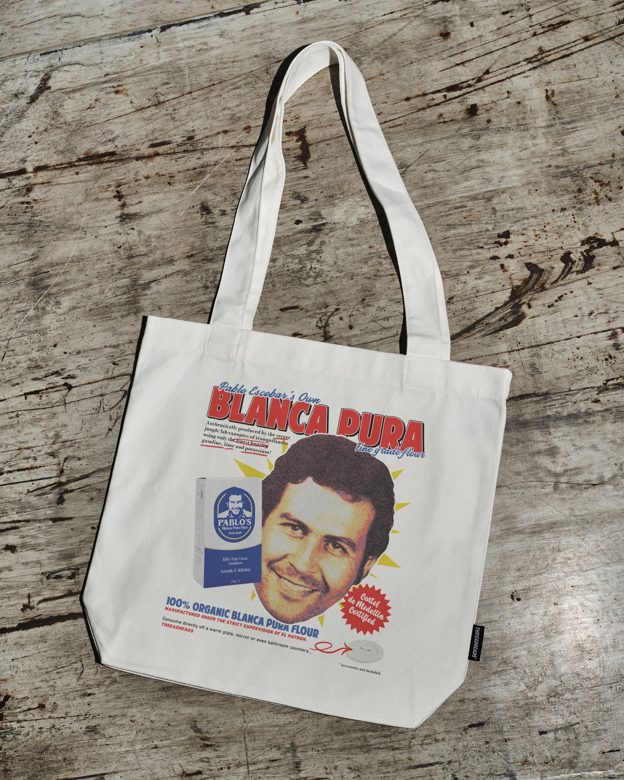 Pablo Escobar's Blanca Flour Tote Bag Australia Online Natural