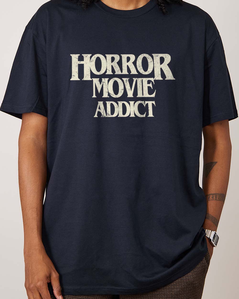 Horror Movie Addict T-Shirt Europe Online Navy