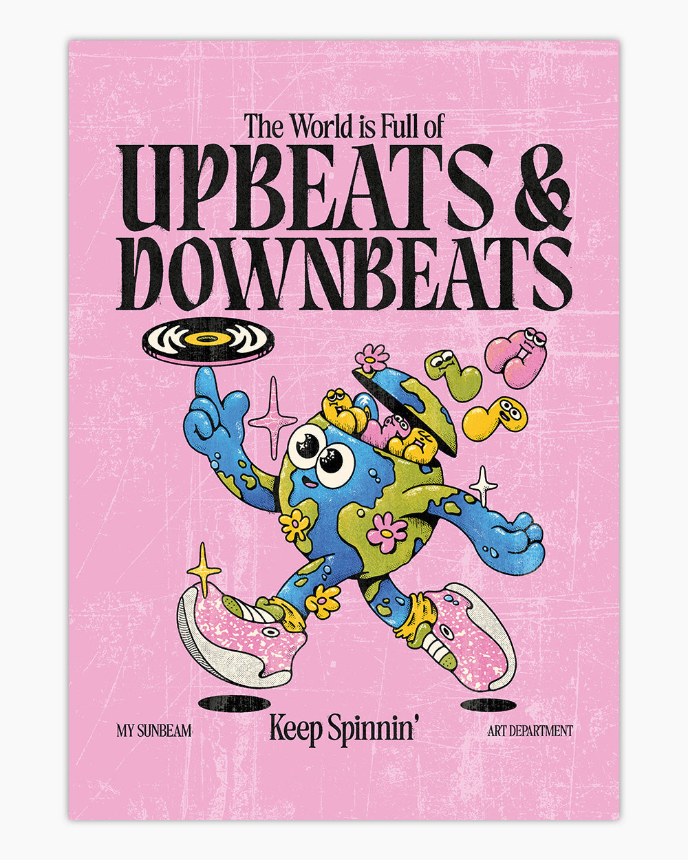 Upbeats & Downbeats Art Print #colour_Pink