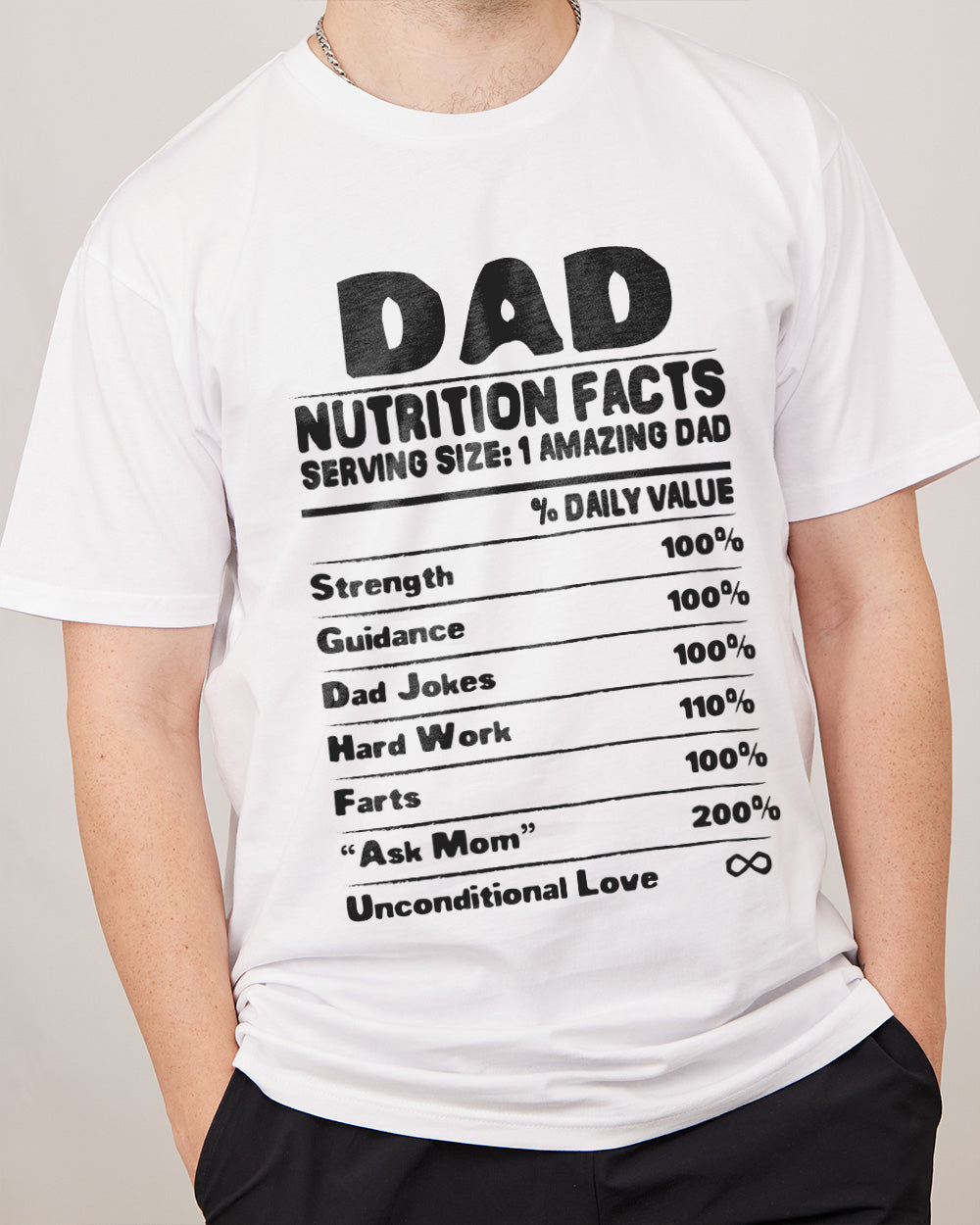 Dad's Nutrition Facts T-Shirt Europe Online #colour_white