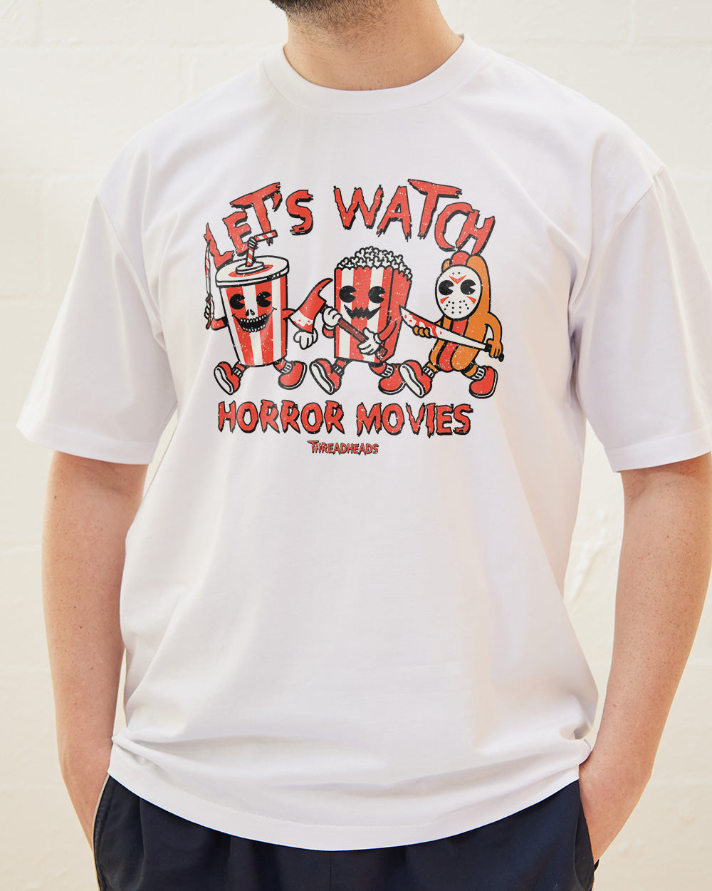 Let's Watch Horror Movies T-Shirt Europe Online White