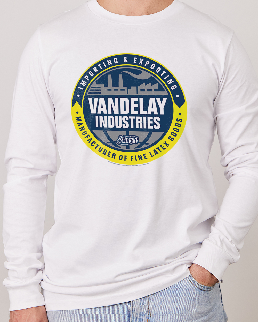 Vandelay Industries Logo Long Sleeve White