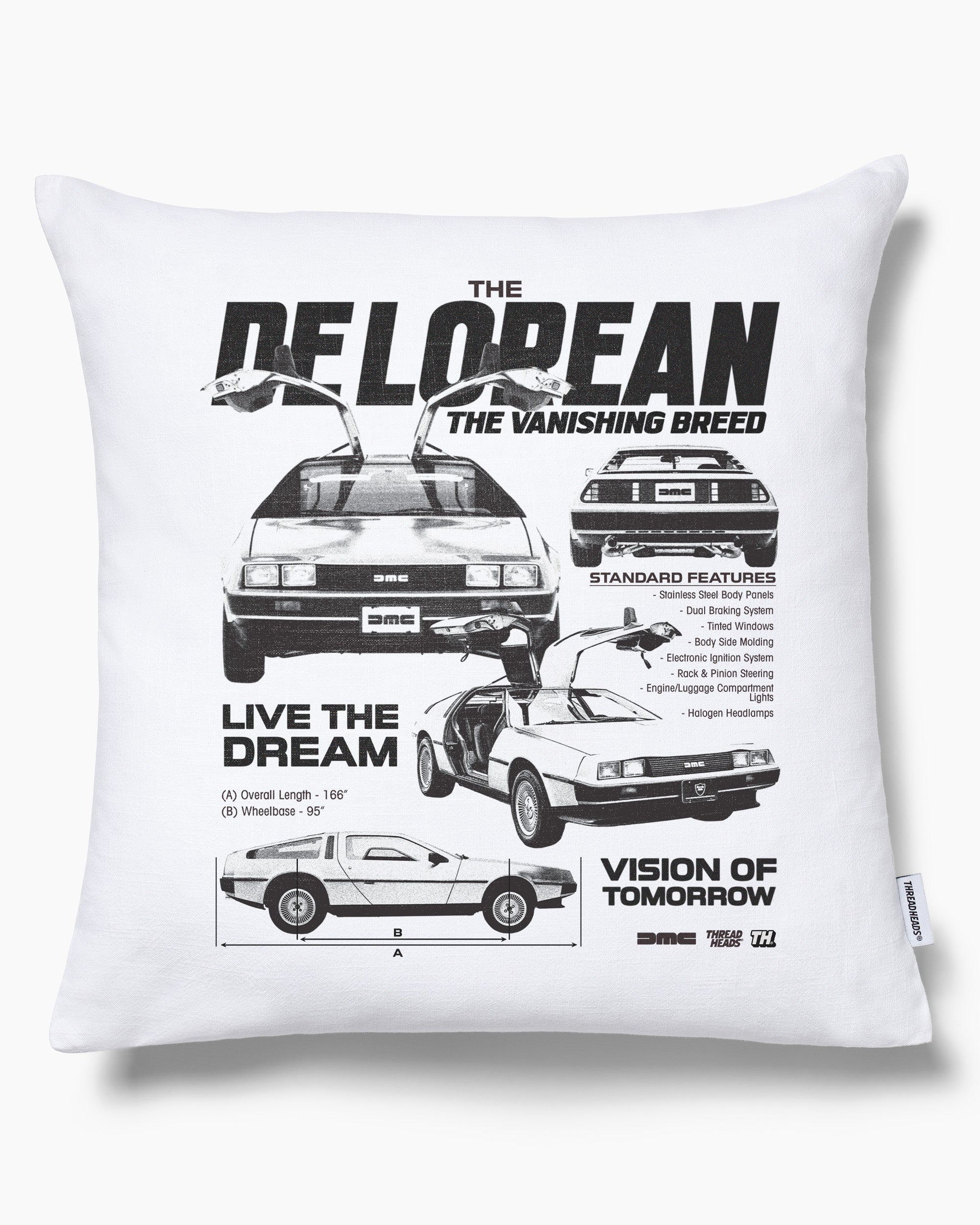 DeLorean Blueprint Cushion Australia Online White