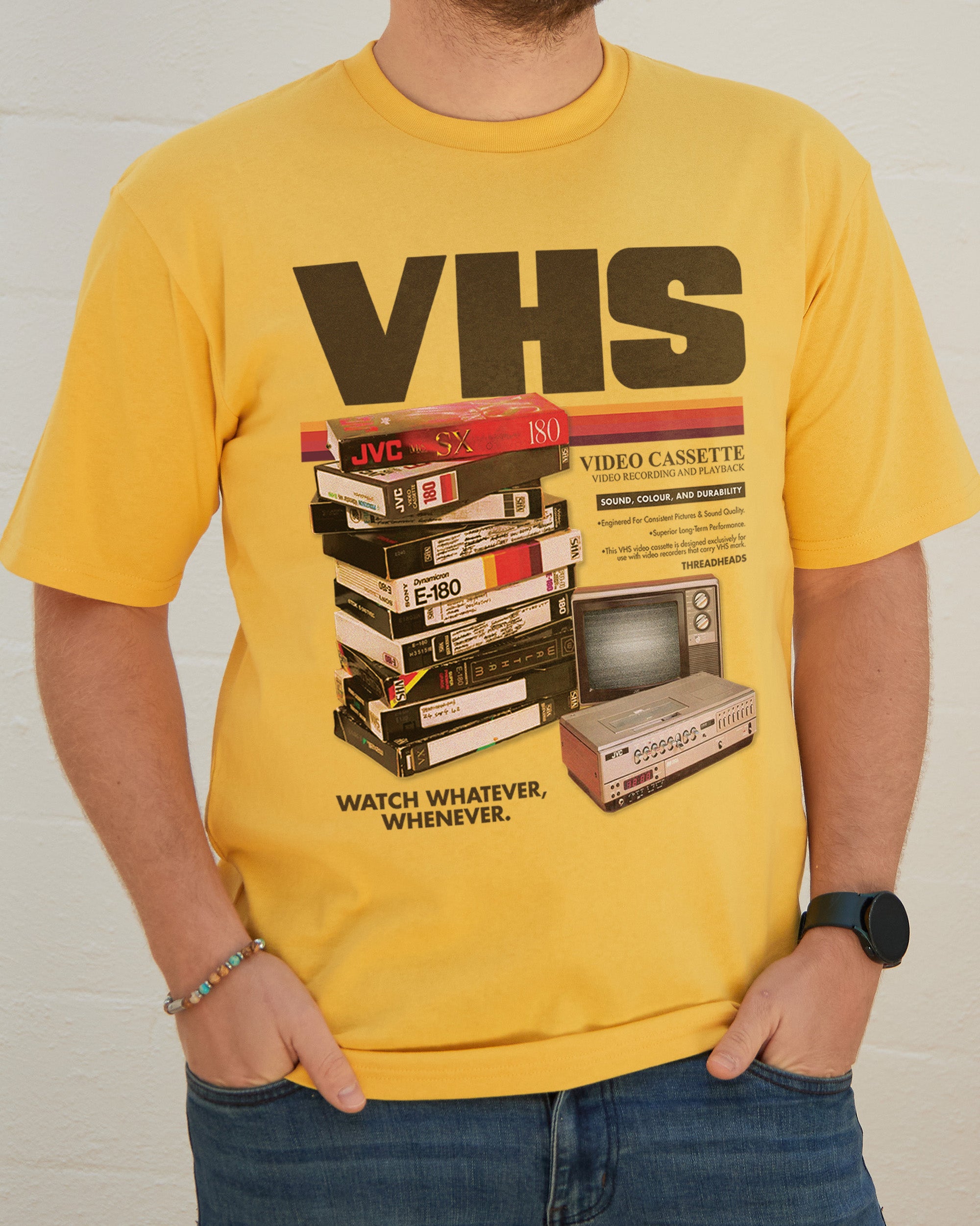 Vintage VHS Tapes T-Shirt Europe Online Yellow