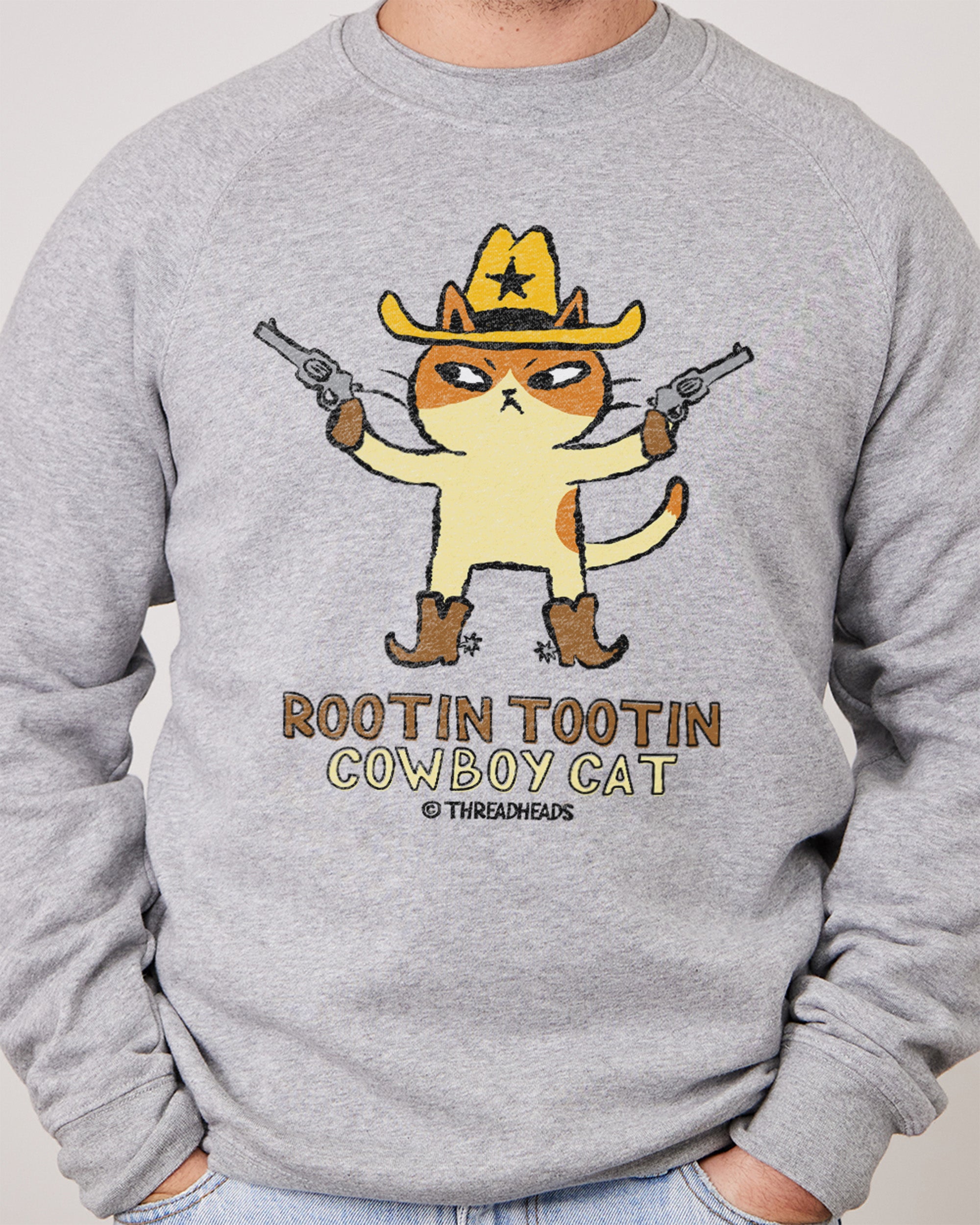 Rootin Tootin Cowboy Cat Jumper Europe Online Grey