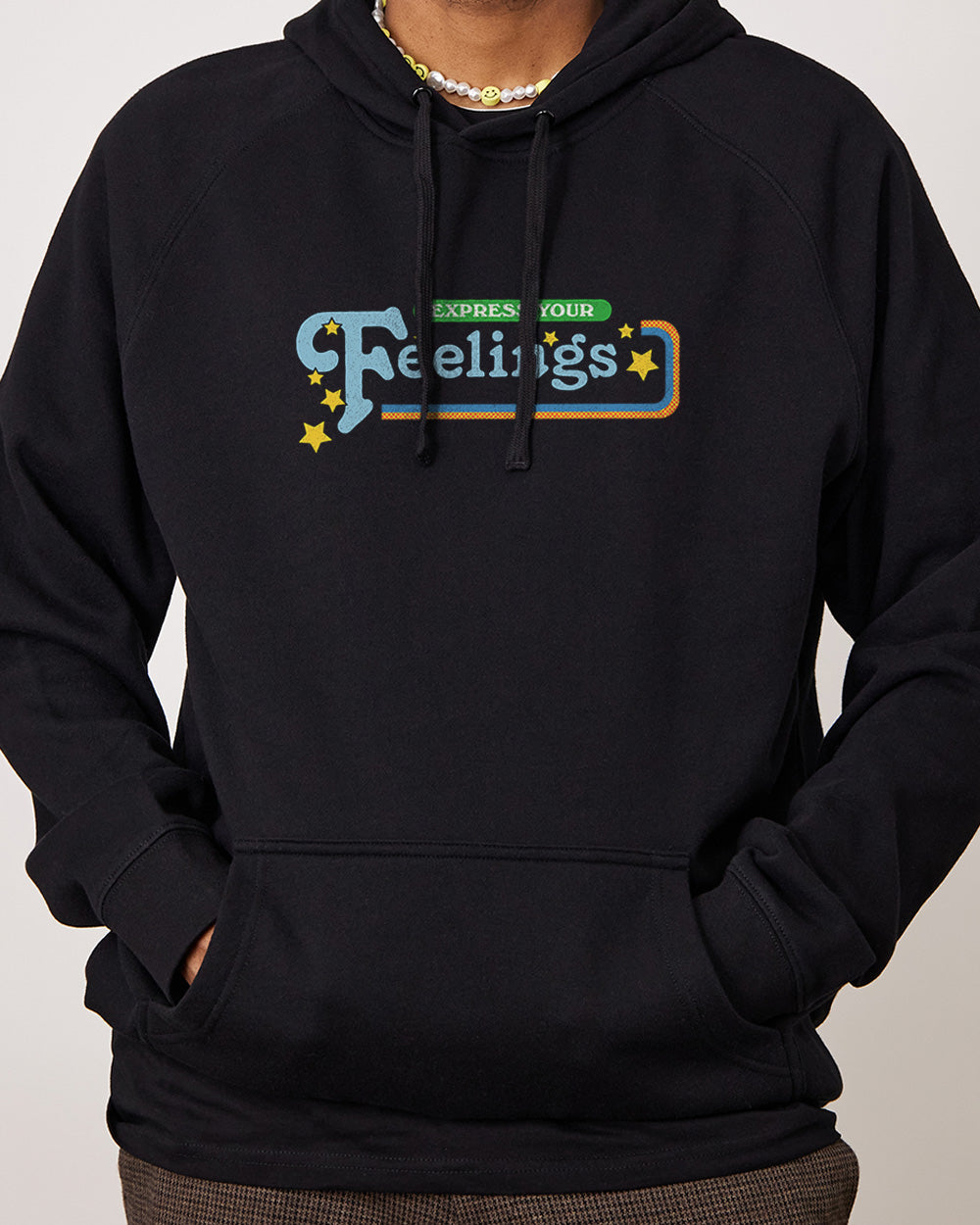 Express Your Feelings Front and Back Hoodie Australia Online #colour_black
