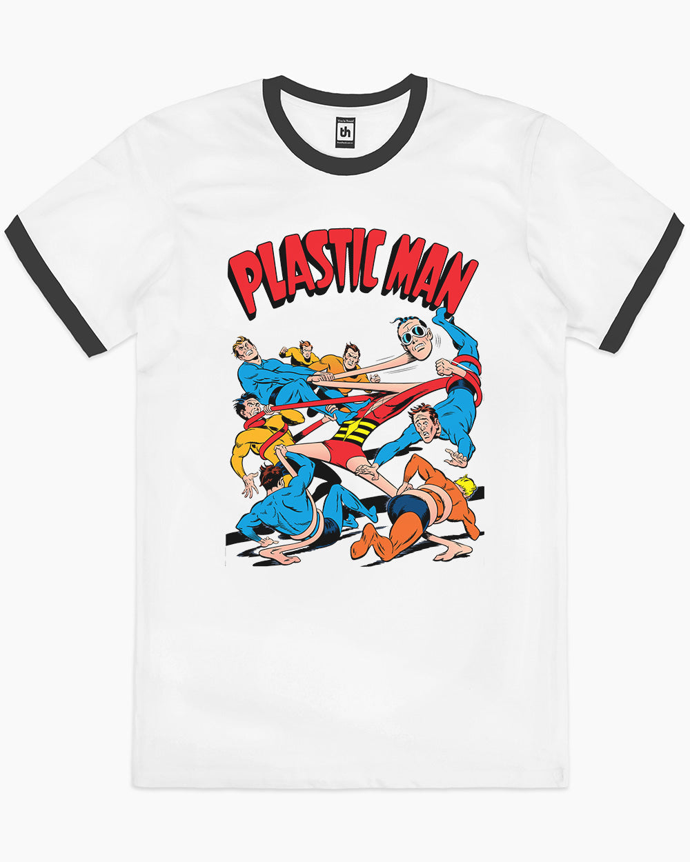 Plastic Man T-Shirt Australia Online #colour_black ringer
