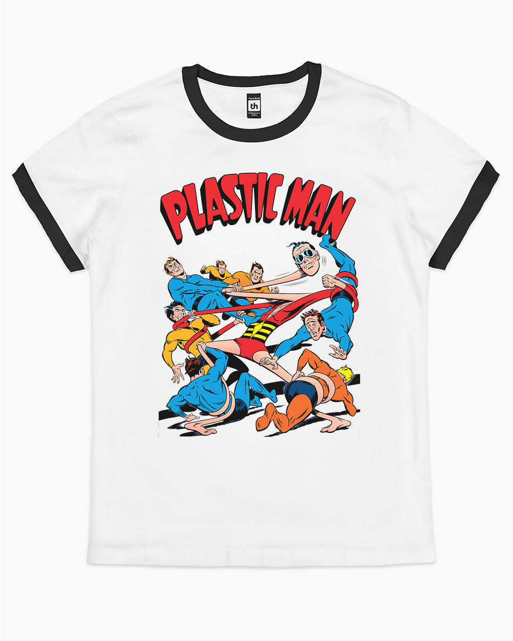 Plastic Man T-Shirt Australia Online #colour_black ringer
