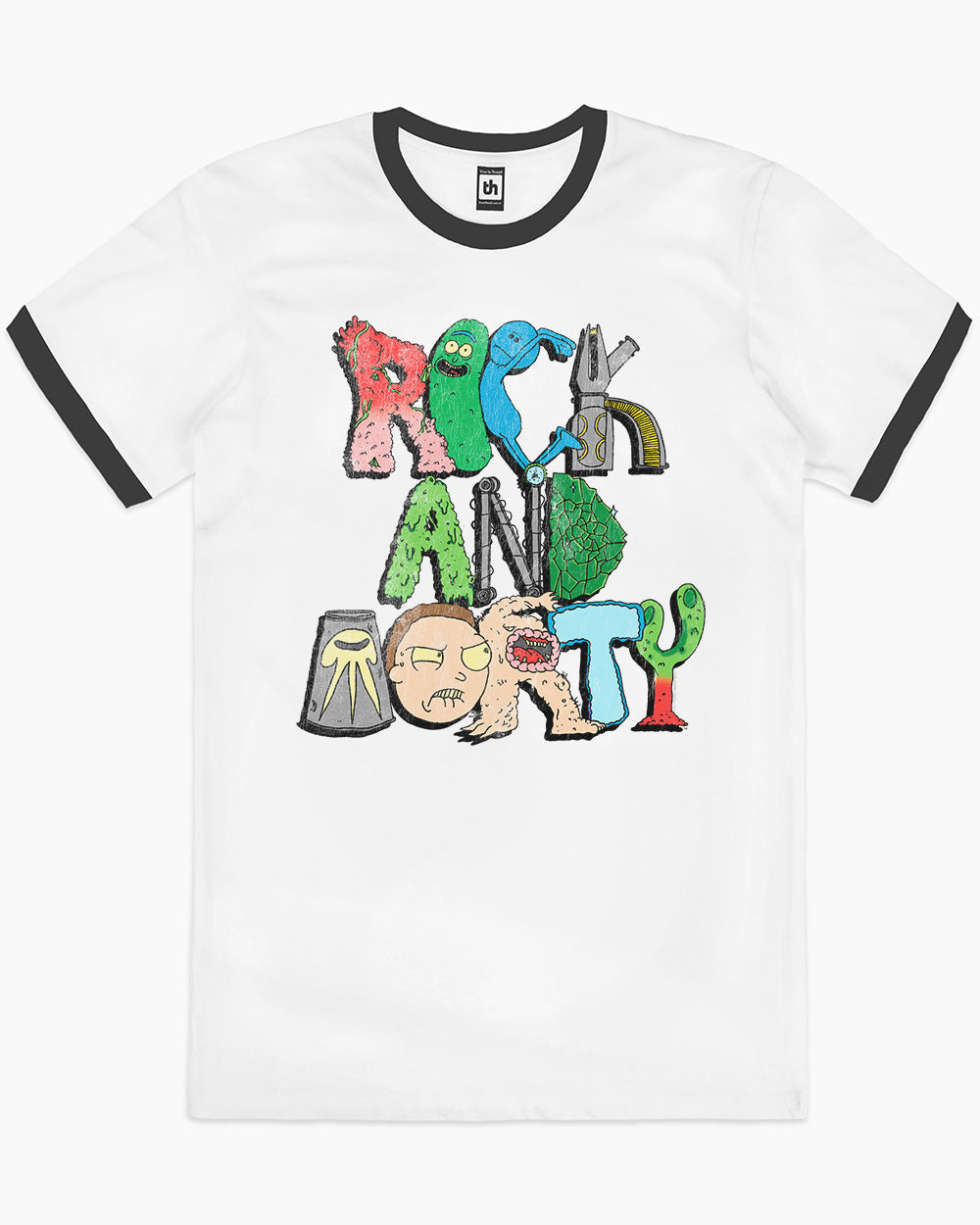 Rick and Morty Thingys T-Shirt Australia Online #colour_black ringer