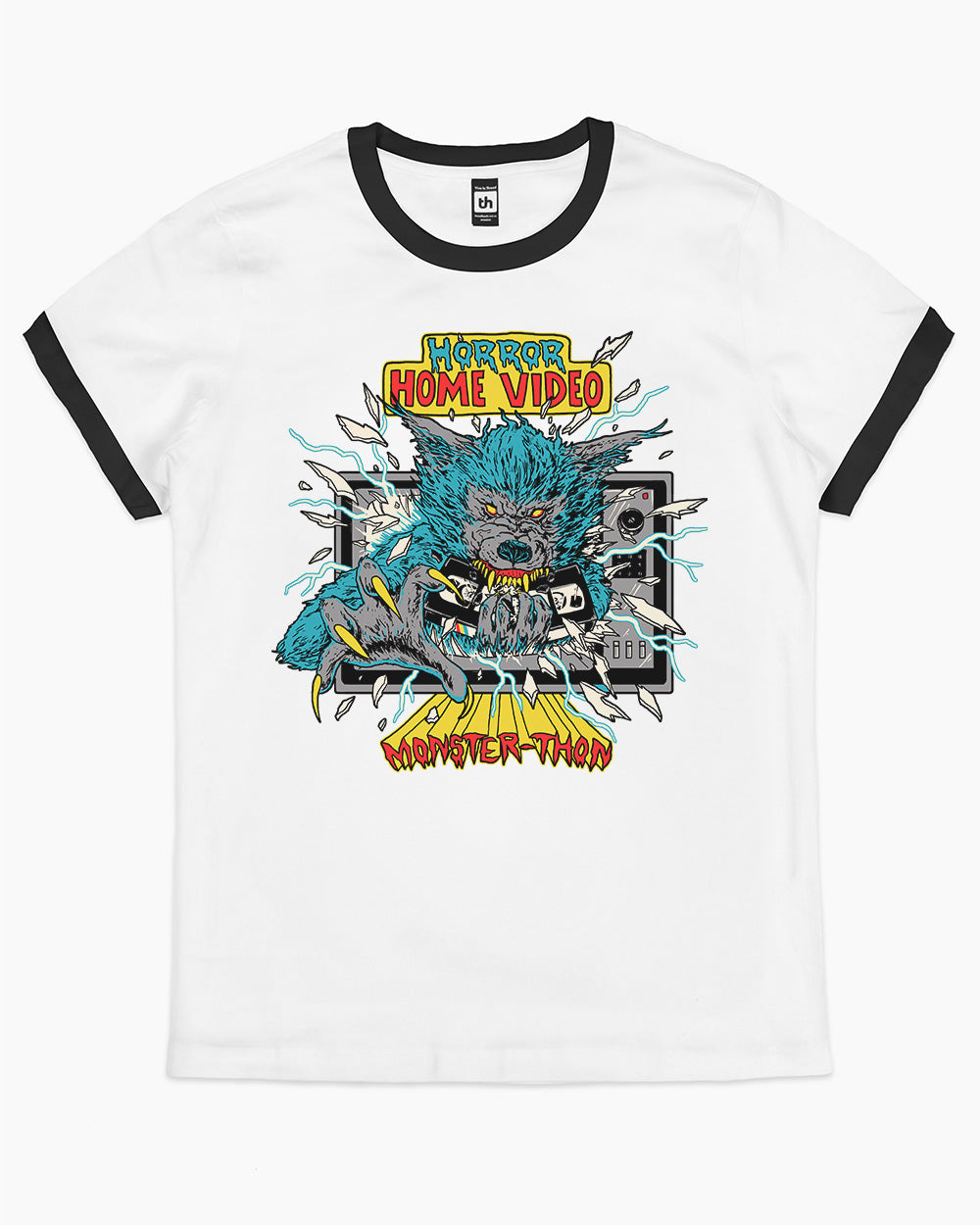 Horror Home Video Monster-Thon T-Shirt Australia Online #colour_black ringer