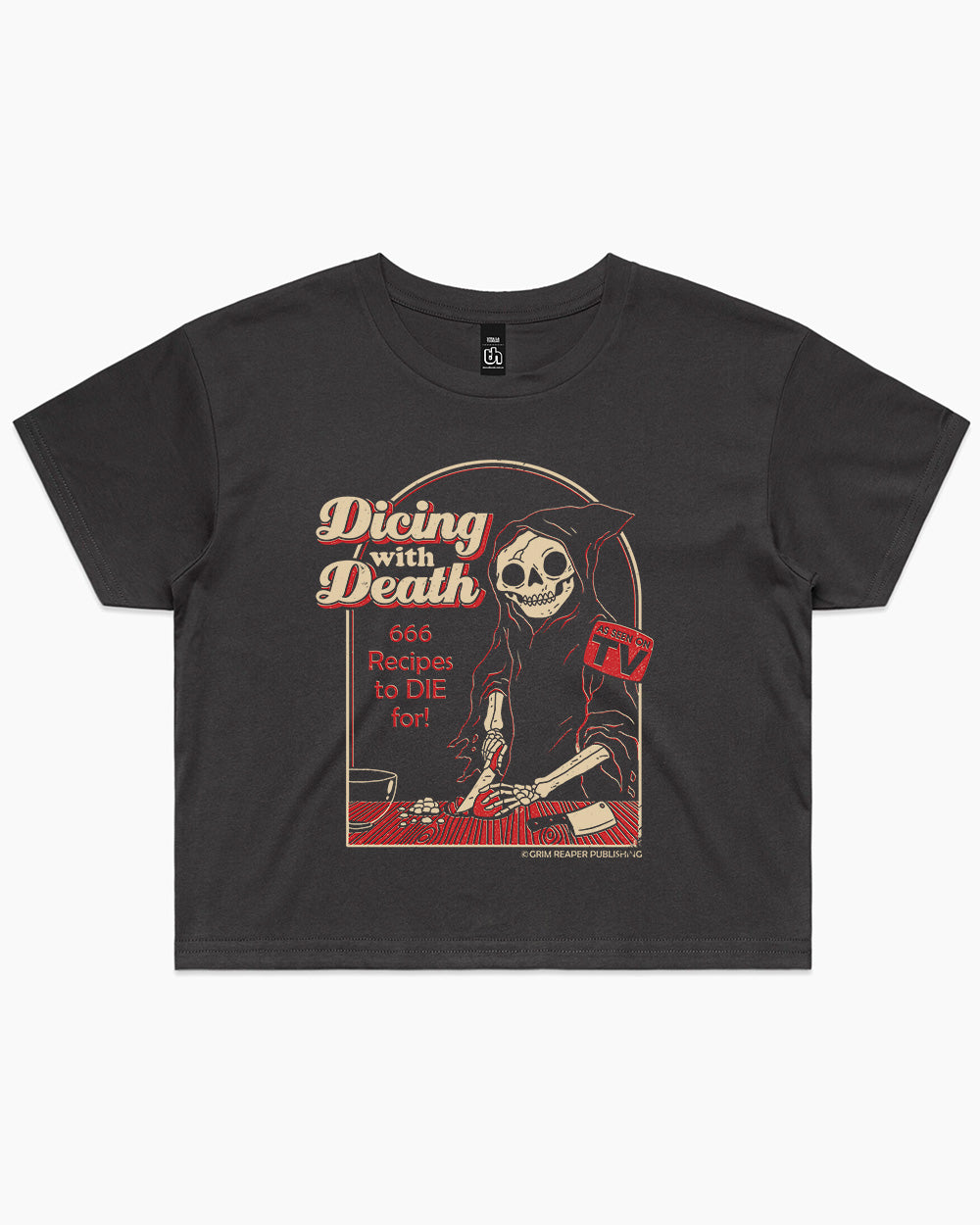 Dicing With Death Crop Tee Australia Online #colour_coal