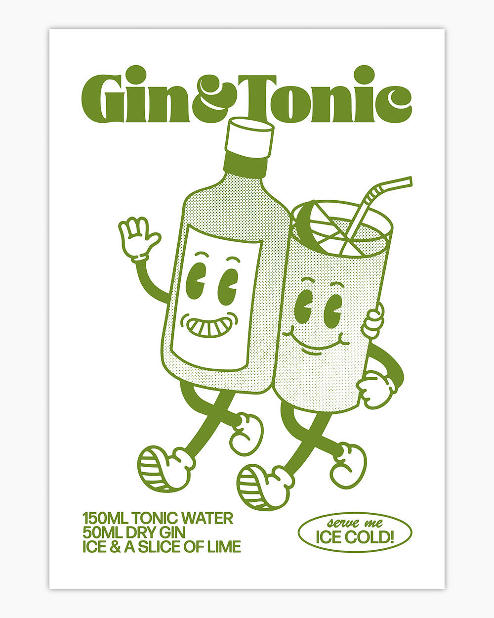 Gin and Tonic Art Print Online Australia #colour_white