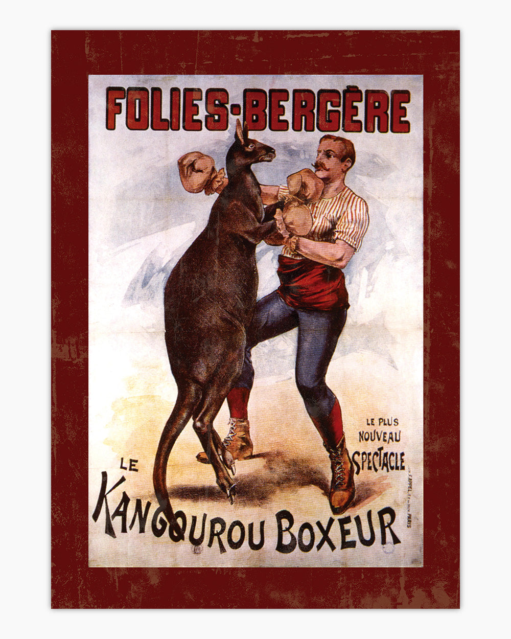 Kangaroo Boxer Art Print | Wall Art