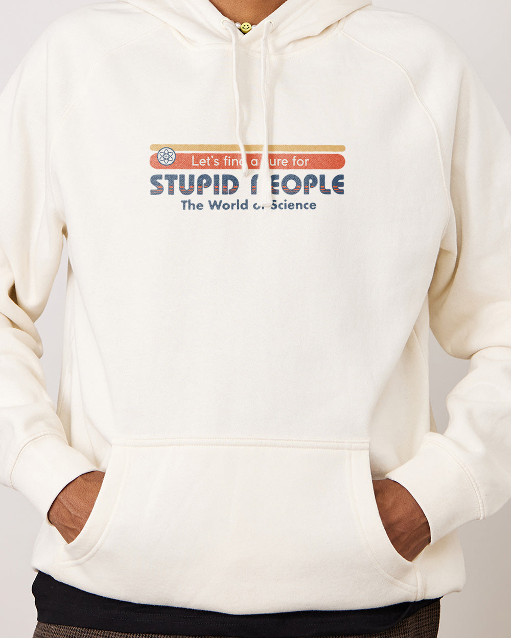 Let's Find a Cure for Stupid People Front and Back Hoodie Australia Online #colour_natural