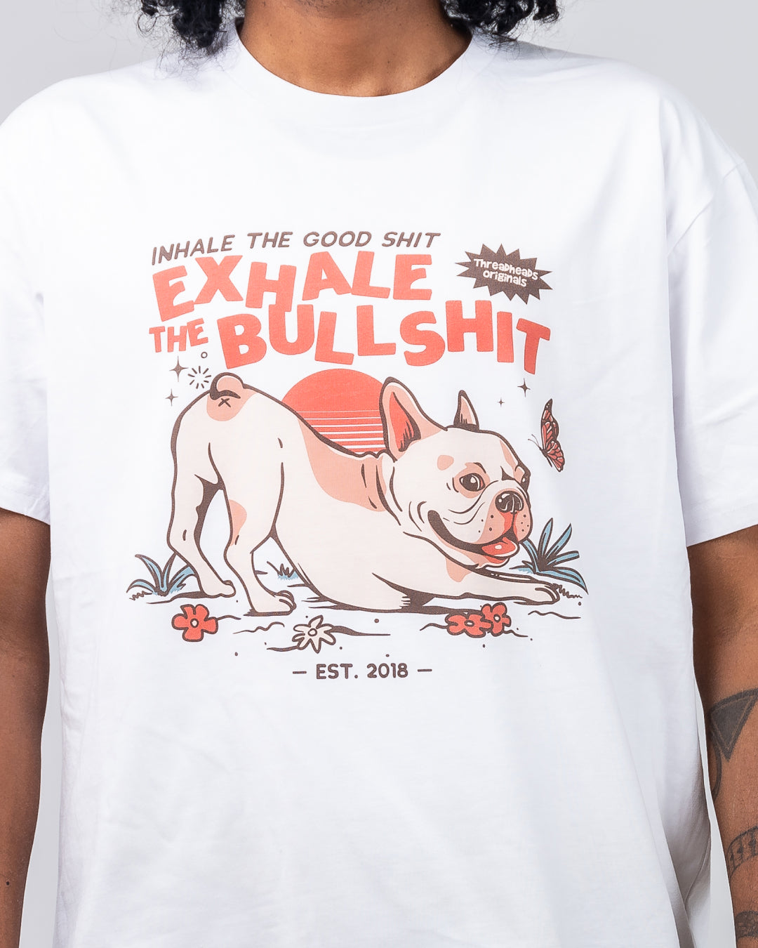 Exhale The Bullshit T-Shirt Europe Online #colour_white