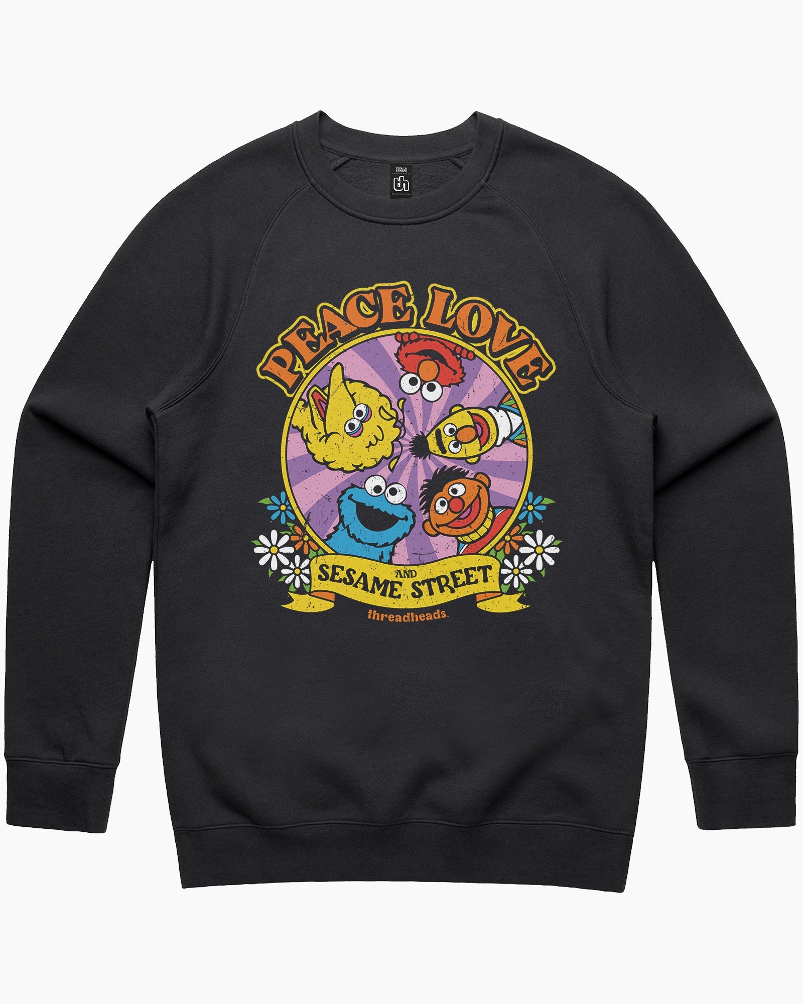 Peace Love And Sesame Street Sweater Europe Online #colour_black