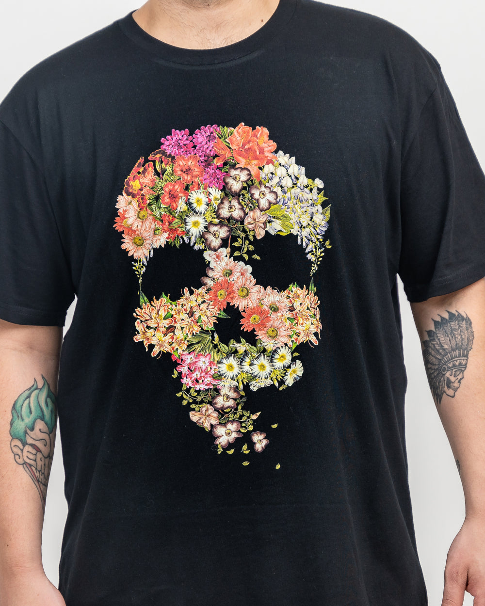 Skull Floral Decay T-Shirt Europe Online #colour_black