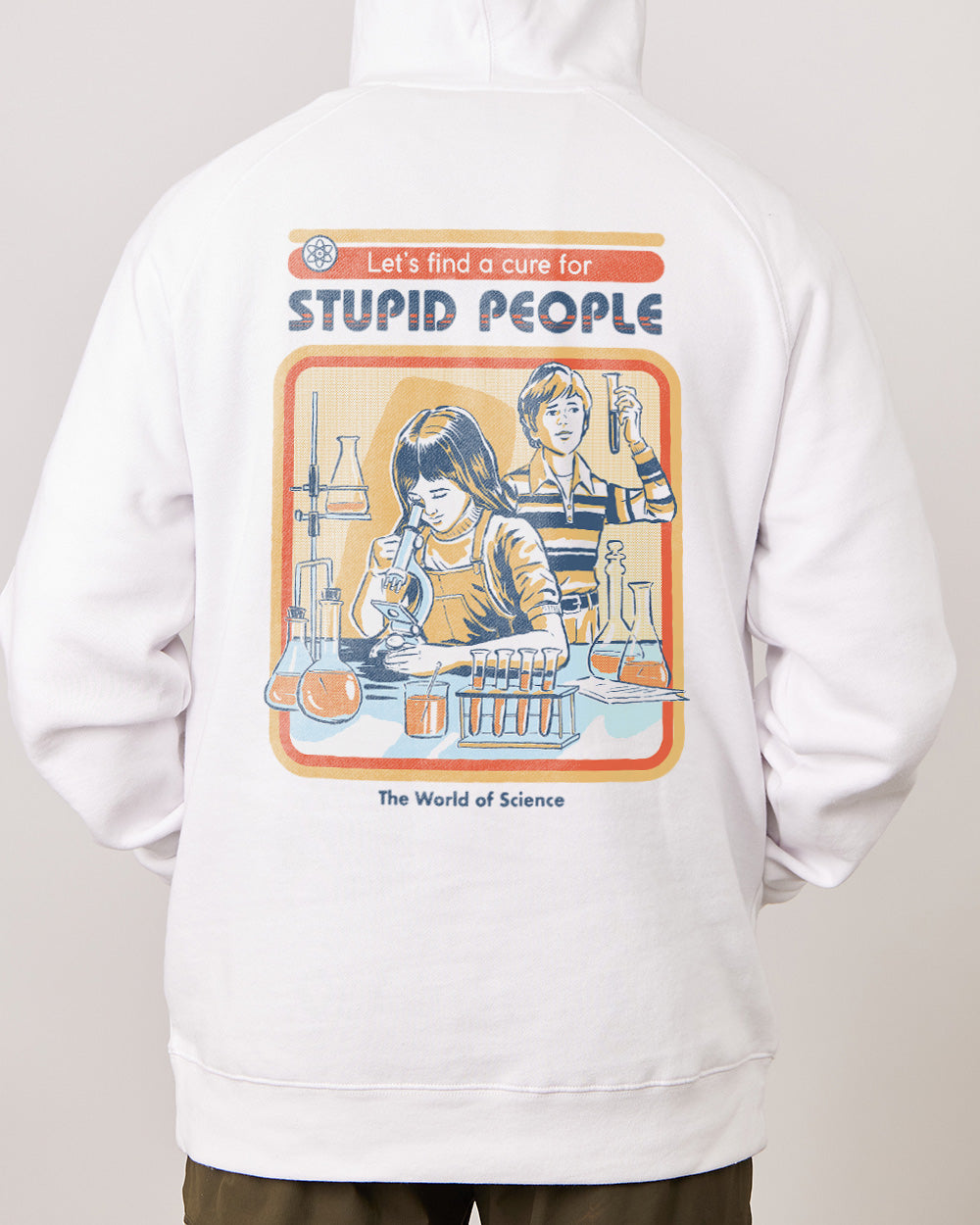 Let's Find a Cure for Stupid People Front and Back Hoodie Australia Online #colour_white