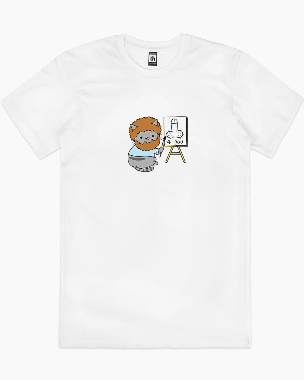Bob Ross Cat T-Shirt Europe Online #colour_white