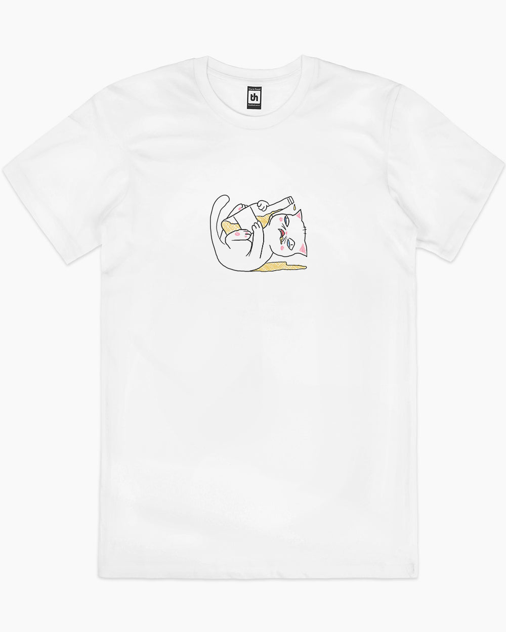 Drunk Cat T-Shirt Europe Online #colour_white