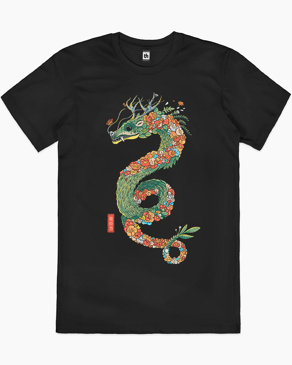 Flower Dragon T-Shirt Europe Online #colour_black