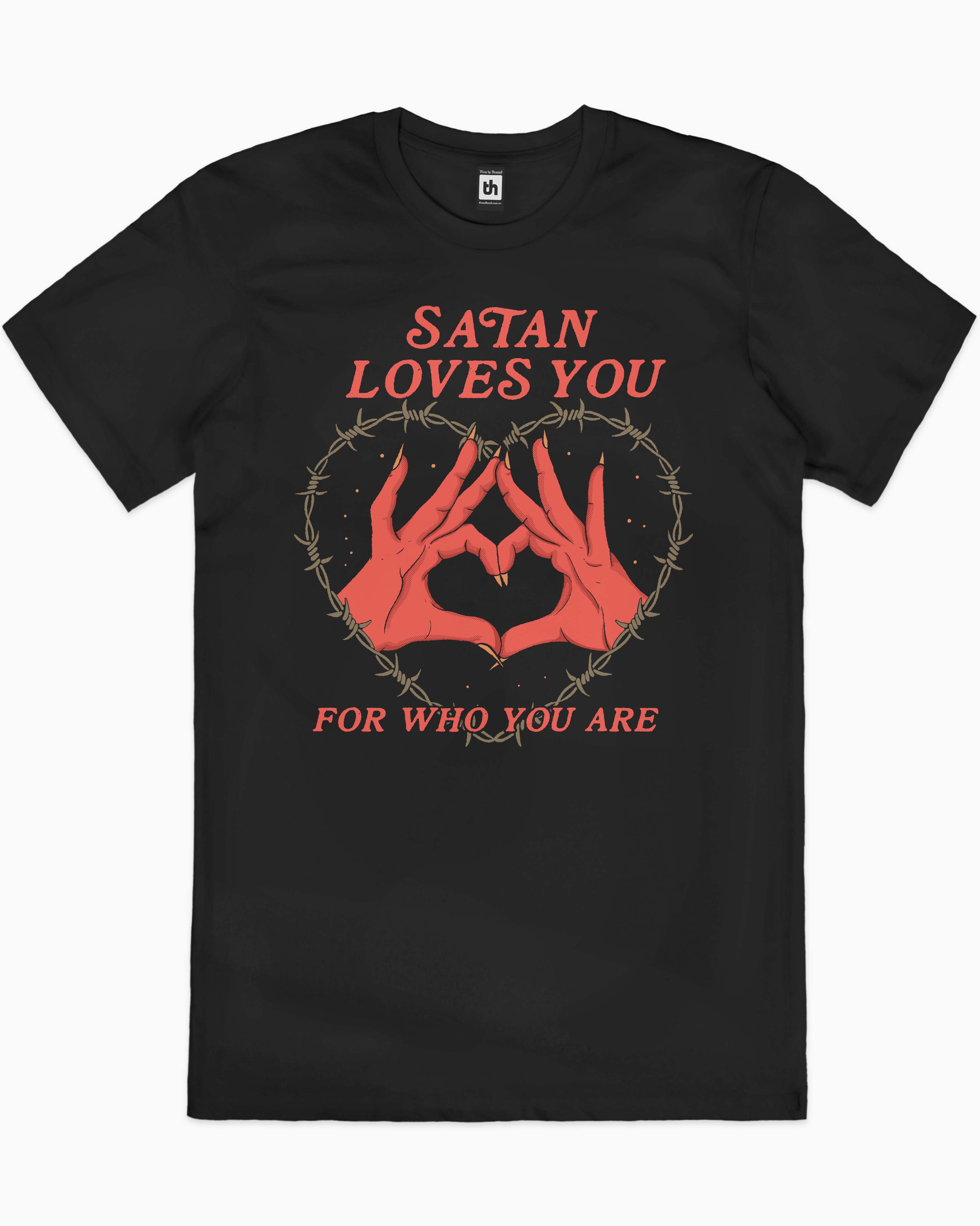 Satan Loves You T-Shirt Europe Online #colour_black